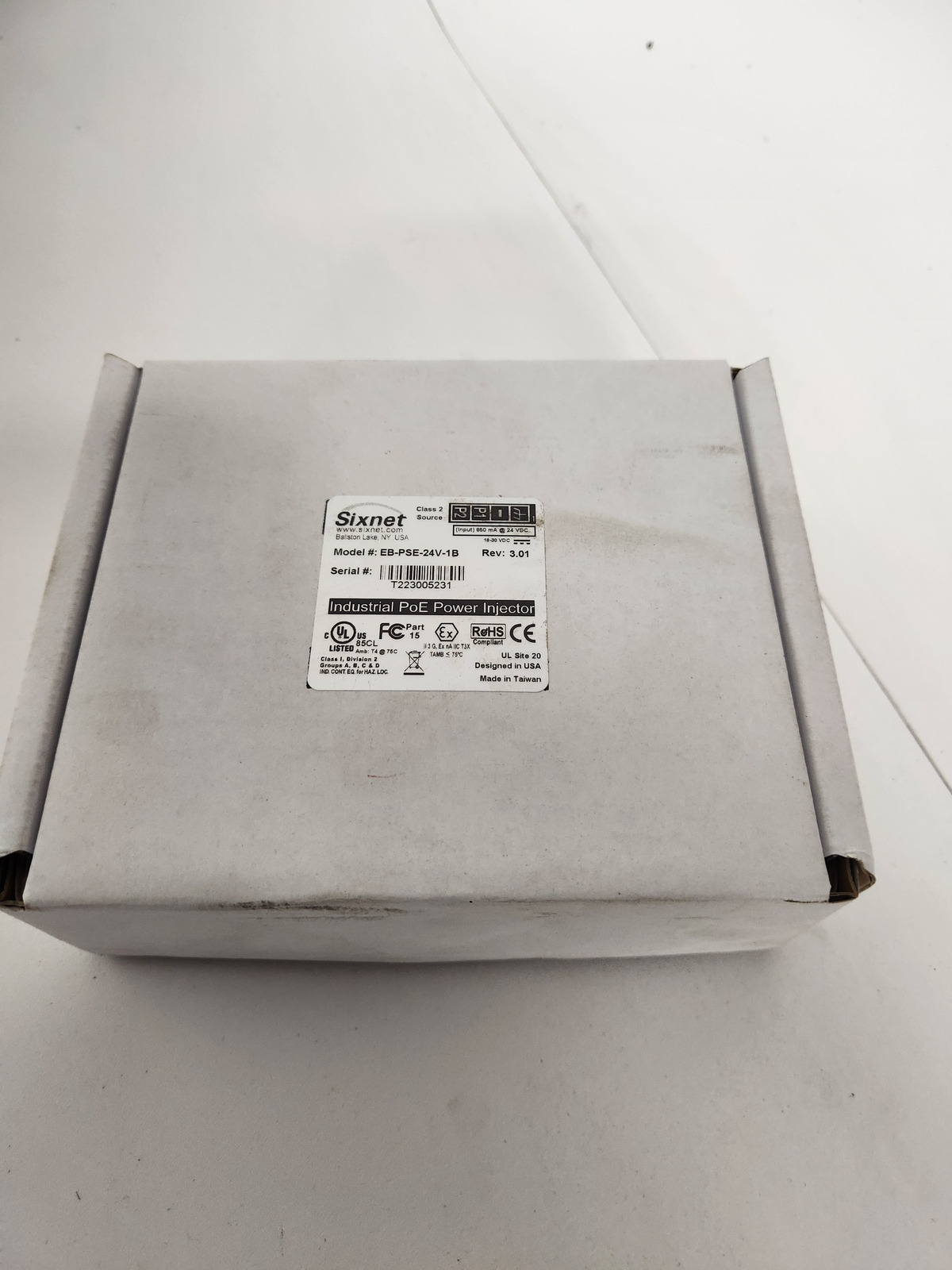 SIXNET EB-PSE-24V-1B Industrial PoE Power Injector NEW 0