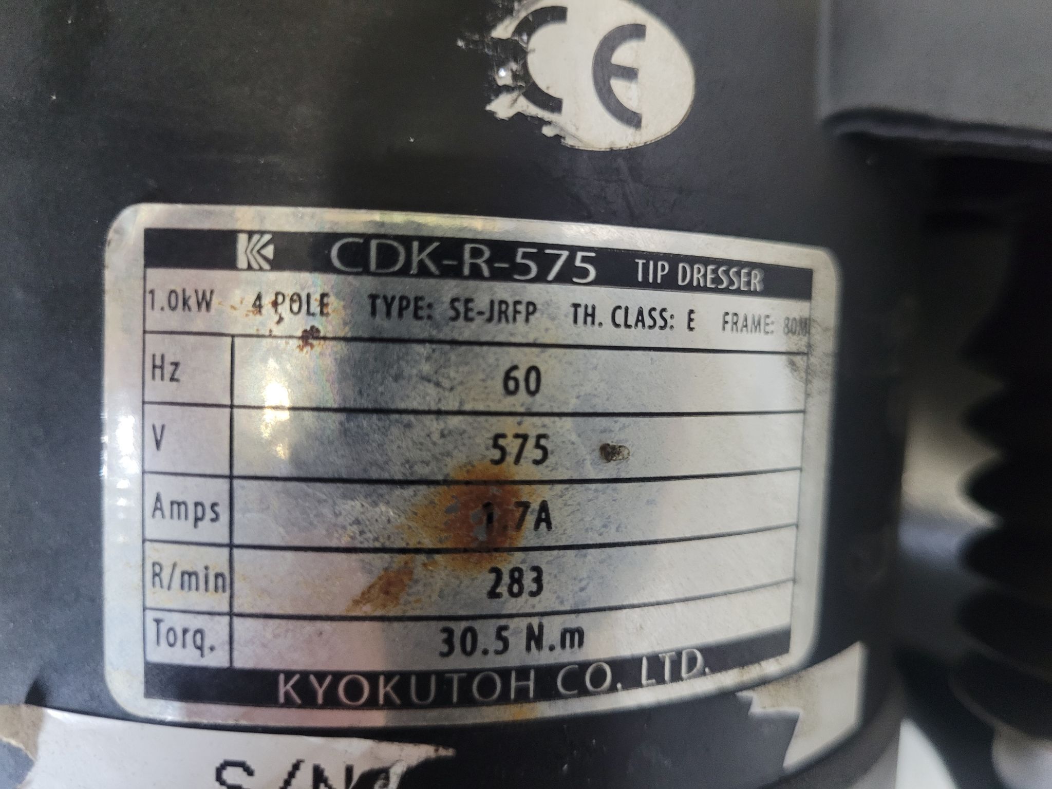 KYOKUTOH CDK-R-575 TIP DRESSER 1.0KW USED 3