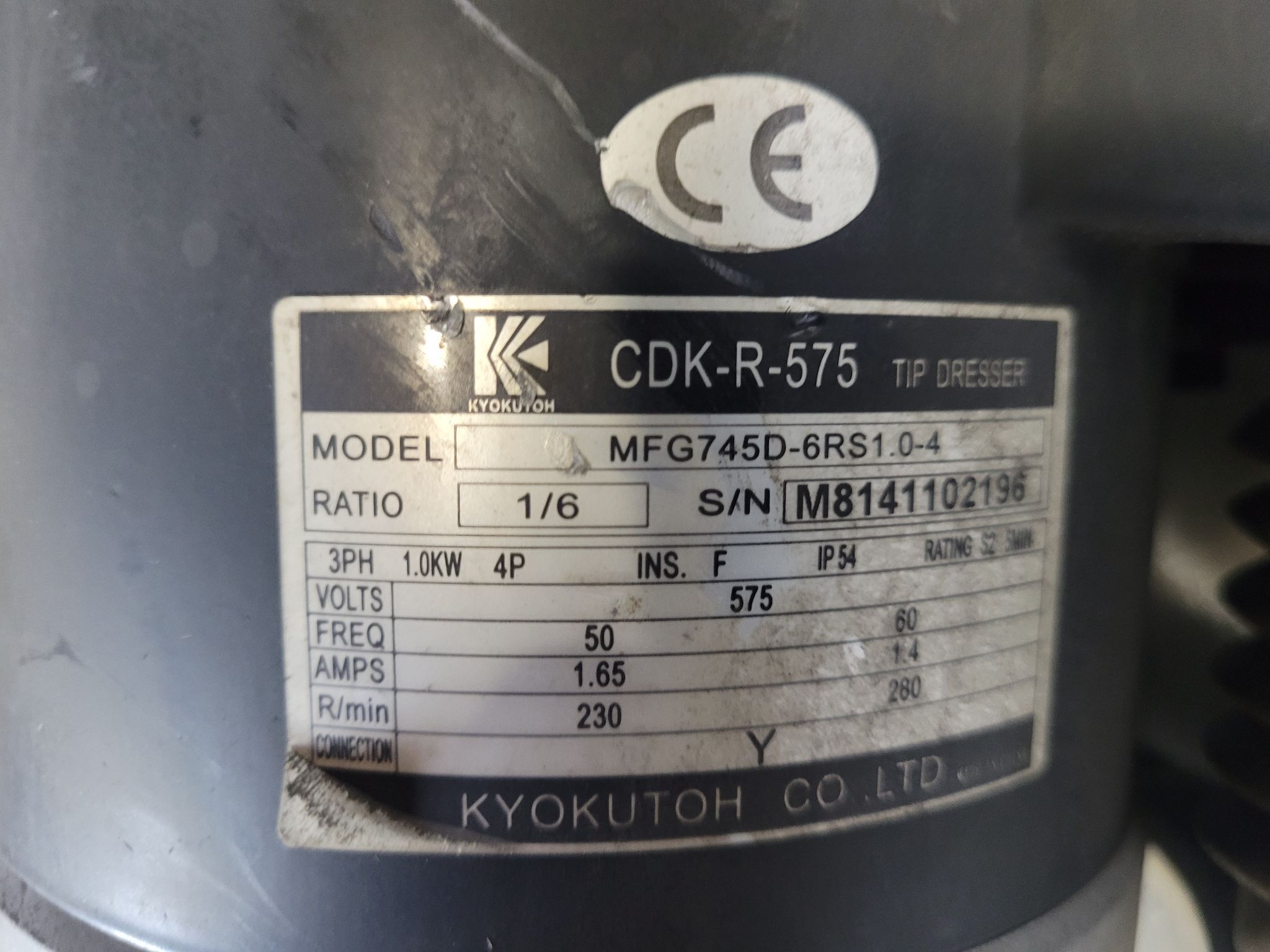 KYOKUTOH CDK-R-575 TIP DRESSER 1.0KW USED 3
