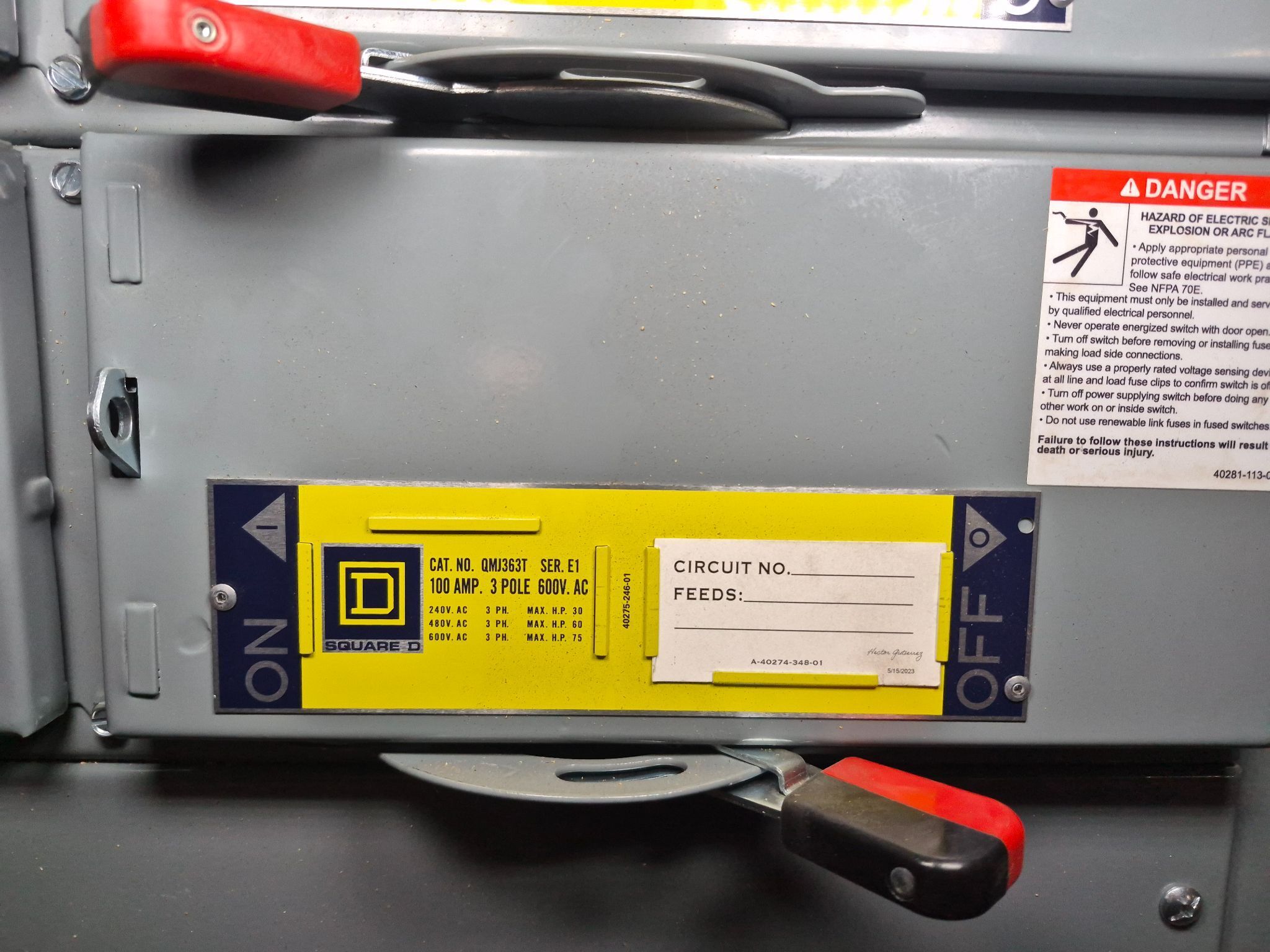 SQUARE D 400A QMB Panelboard 480Y/277V (4X100A) NEW 3