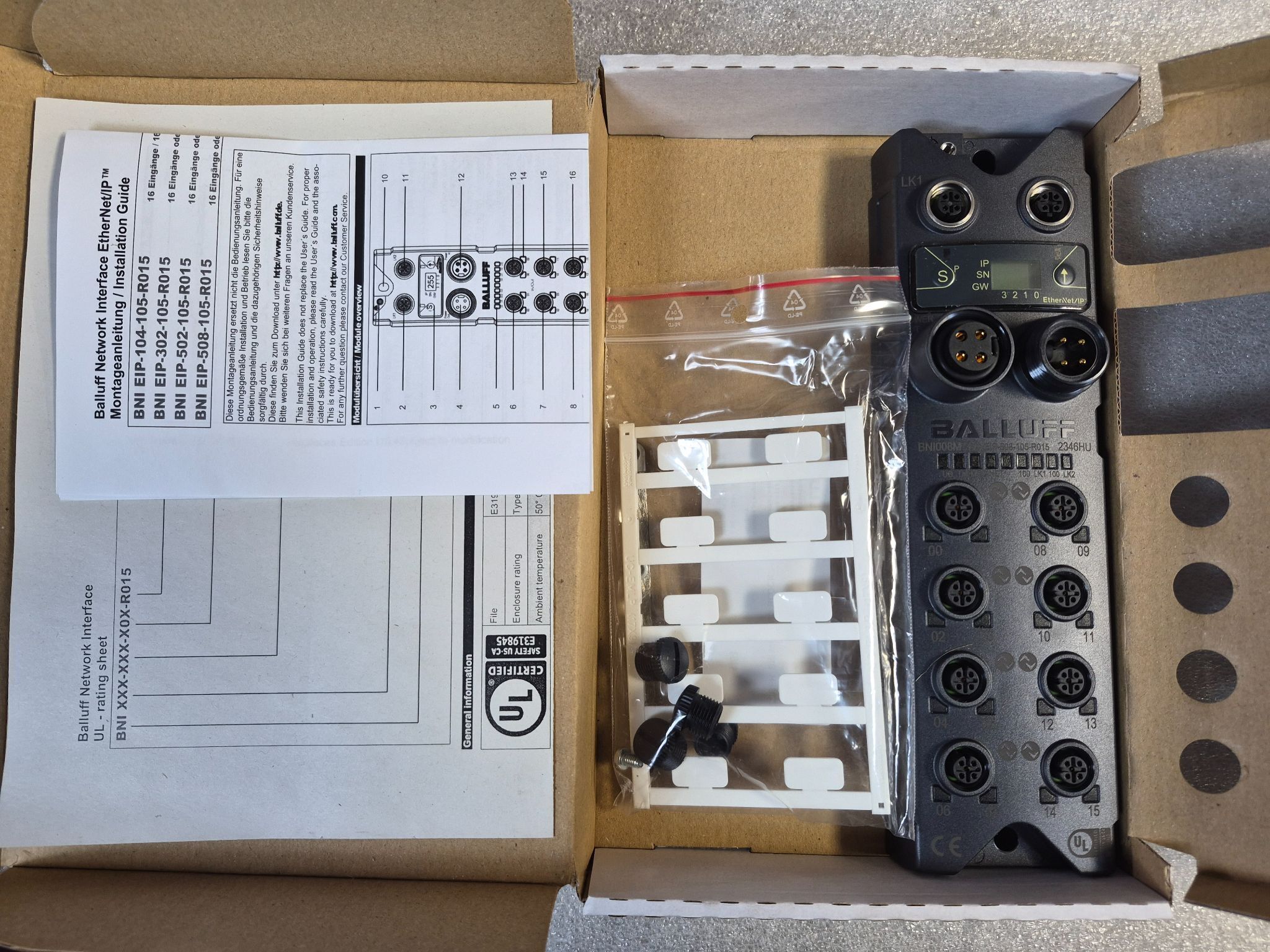 Balluff BNI008M BNI EIP-508-105-R015 EtherNet/IP I/O Block NEW 1