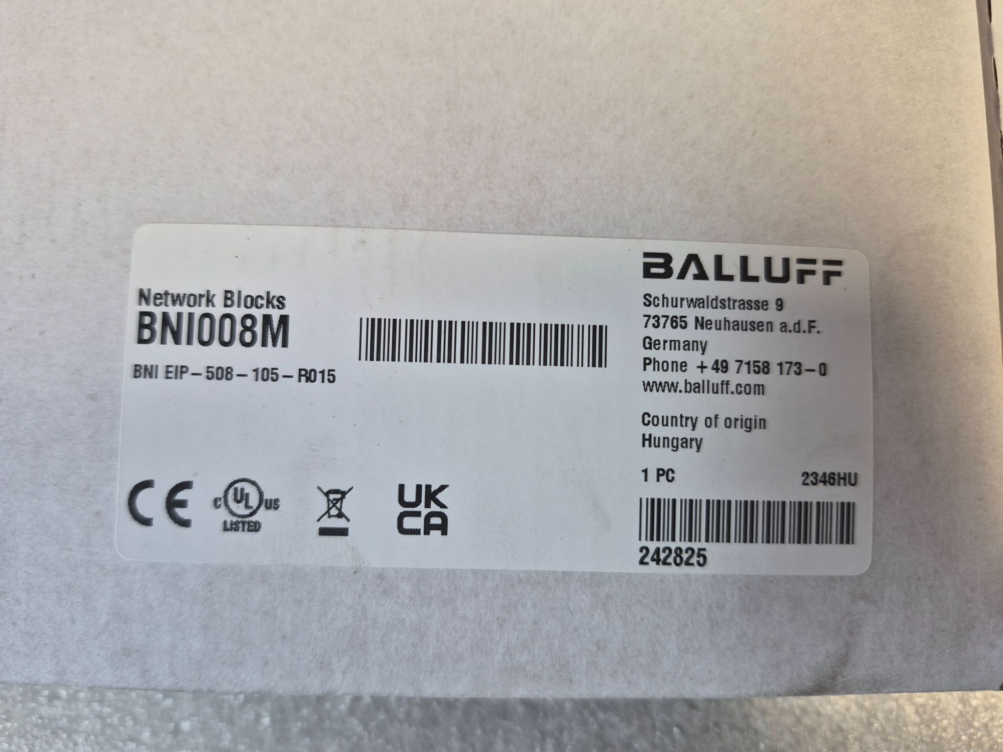 Balluff BNI008M BNI EIP-508-105-R015 EtherNet/IP I/O Block NEW 3