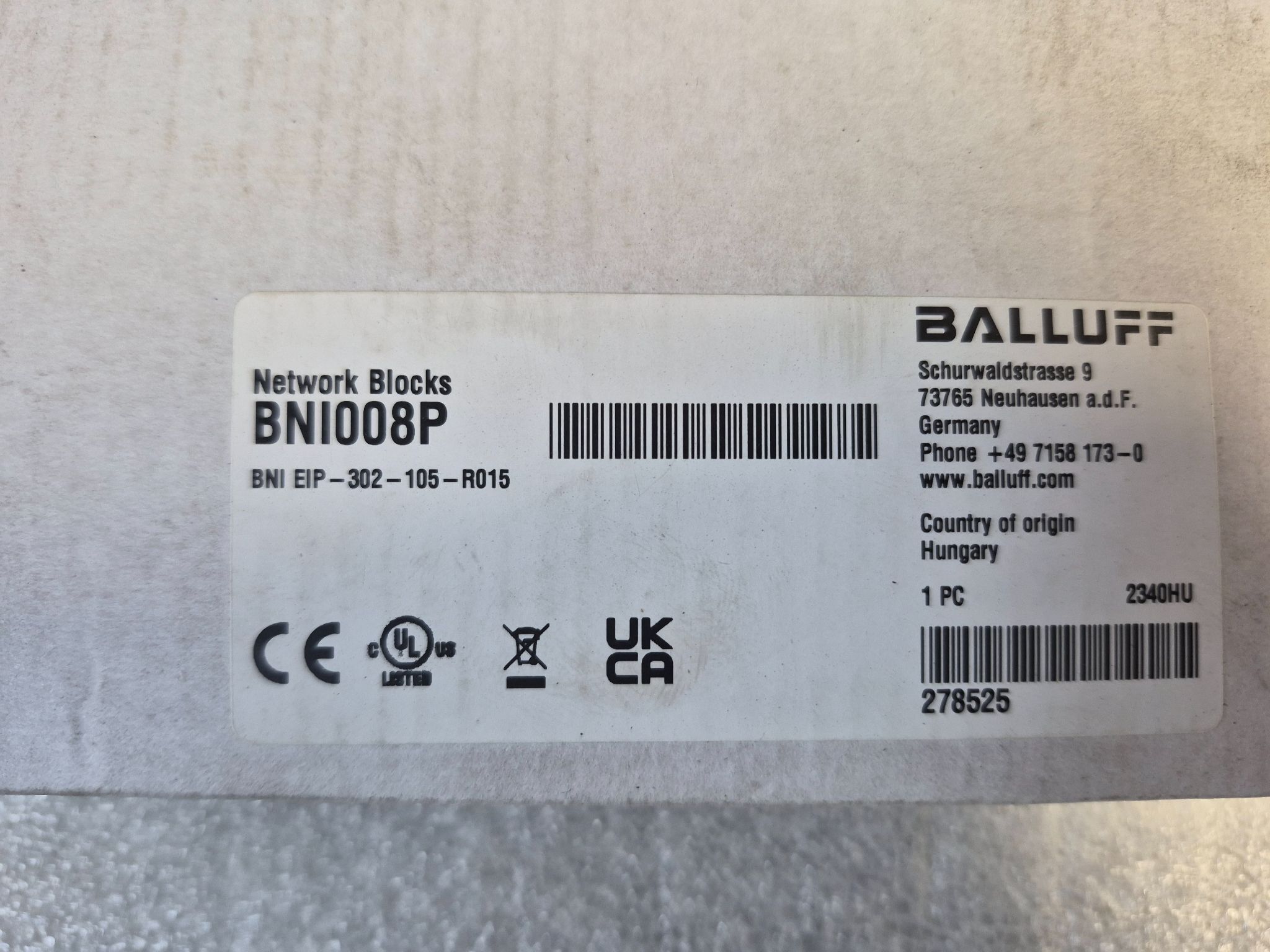 Balluff BNI008P BNI EIP-302-105-R015 EtherNet/IP I/O Block NEW 3