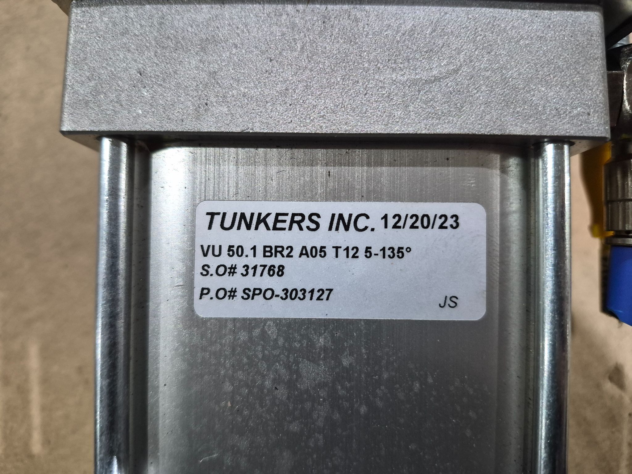 TUNKERS VU 50.1 BR2 A05 T12 5‑135° Pneumatic Clamp USED 2