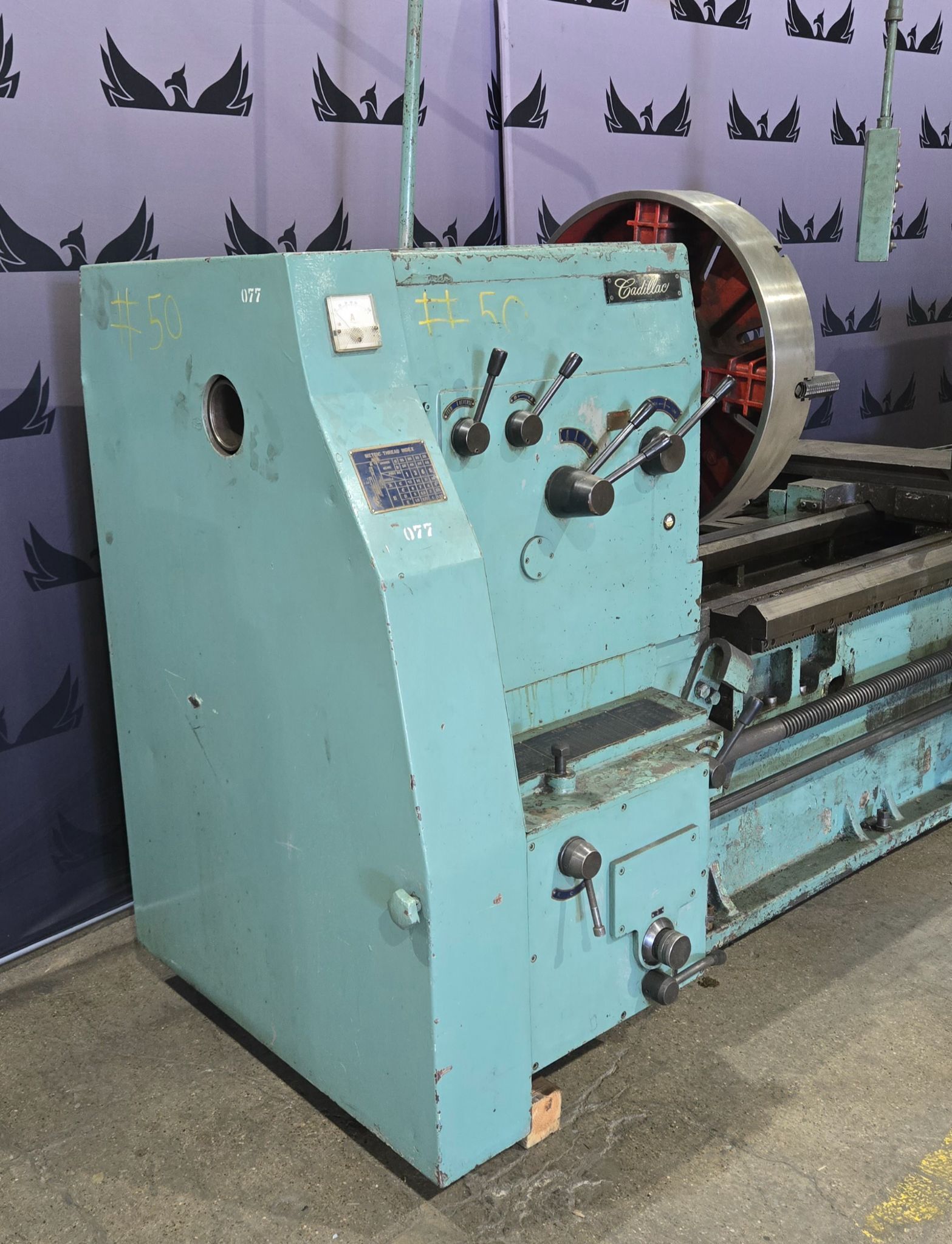 Cadillac 4080G Engine Lathe 40" x 80" with 4-Jaw Chuck & Tooling USED 1