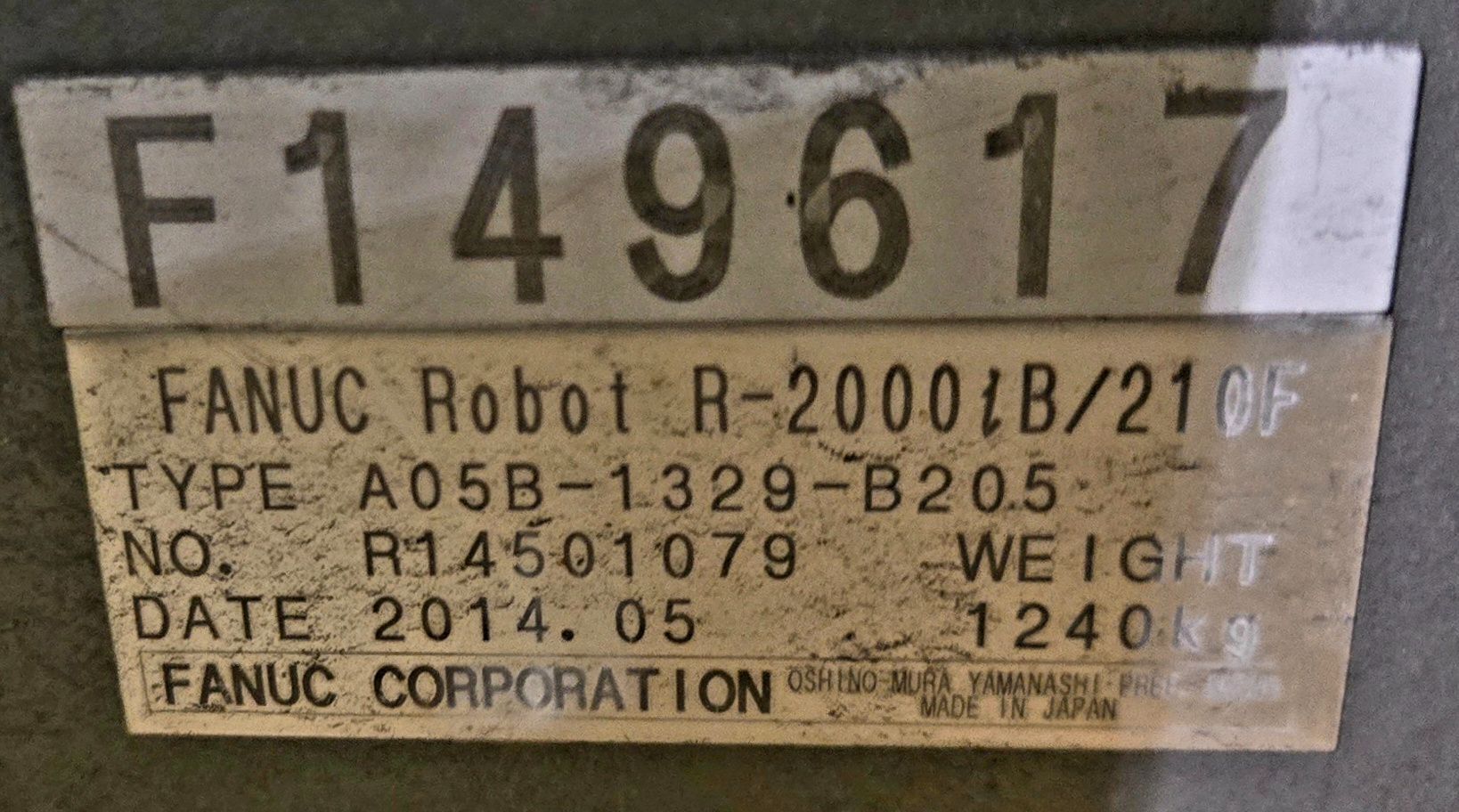 FANUC R-2000iB/210F Complete with R-30iA Controller & WTC WT6000 MFDC Inverter USED 10