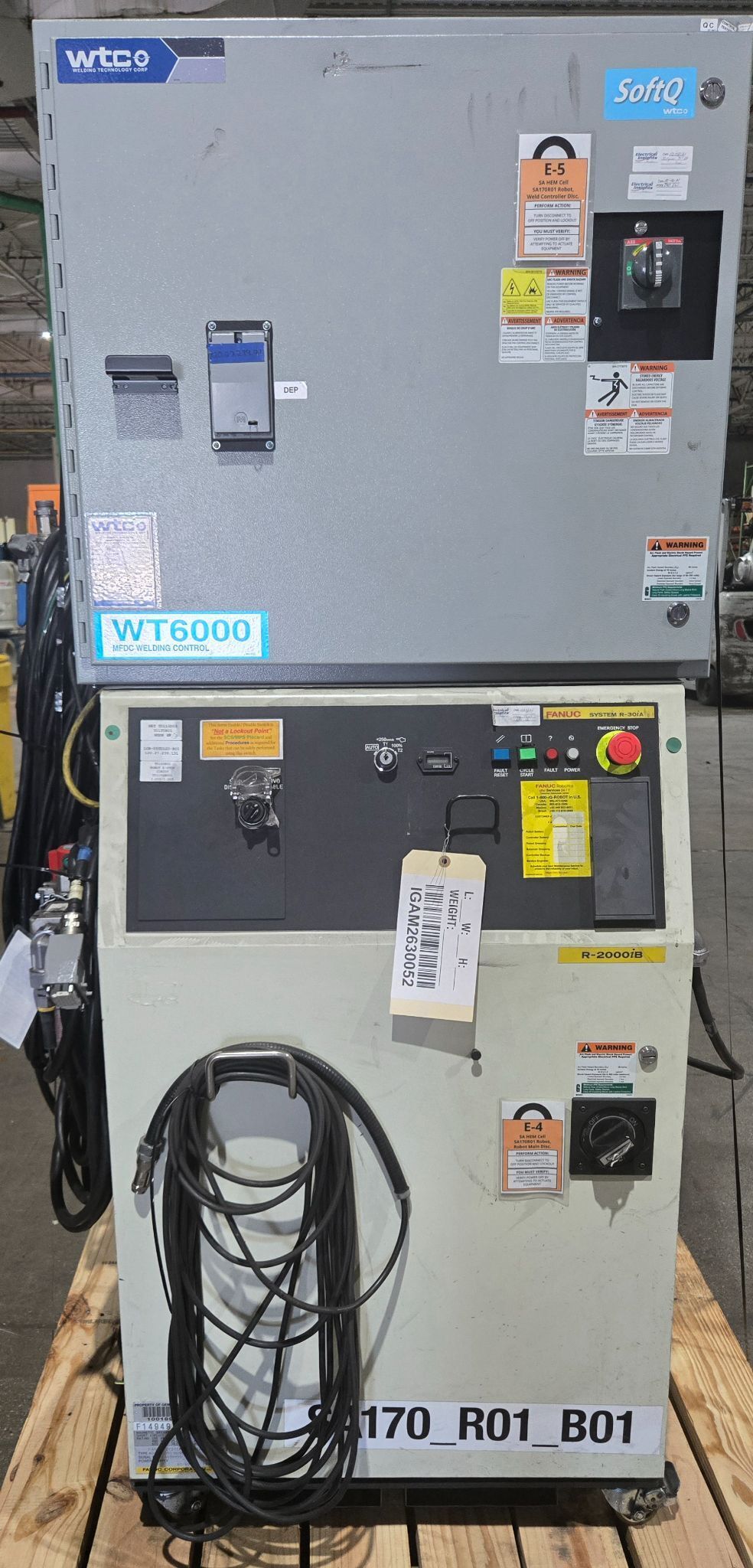 FANUC R-2000iB/210F Complete with R-30iA Controller & WTC WT6000 MFDC Inverter USED 11