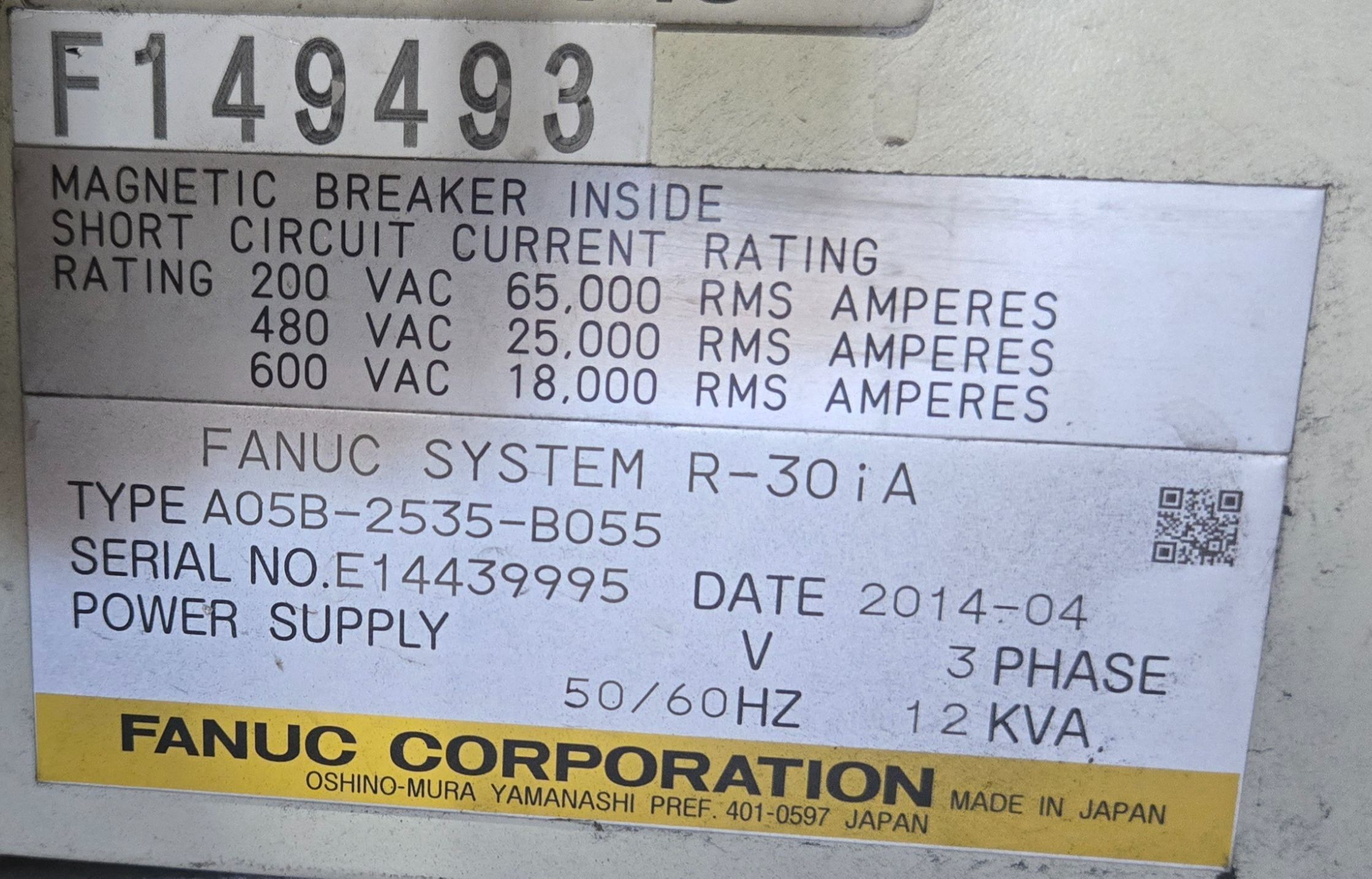 FANUC R-2000iB/210F Complete with R-30iA Controller & WTC WT6000 MFDC Inverter USED 17