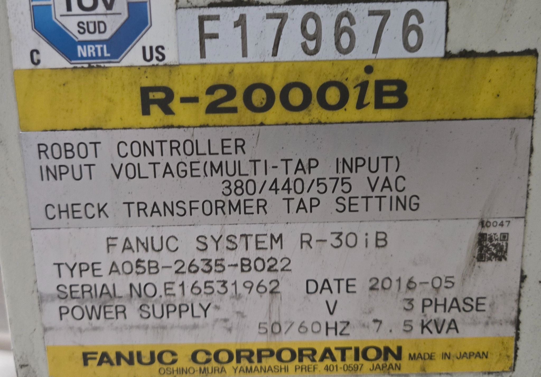 FANUC R-2000iB/210F Complete with R-30iB Controller & WTC Weld Controls USED 16
