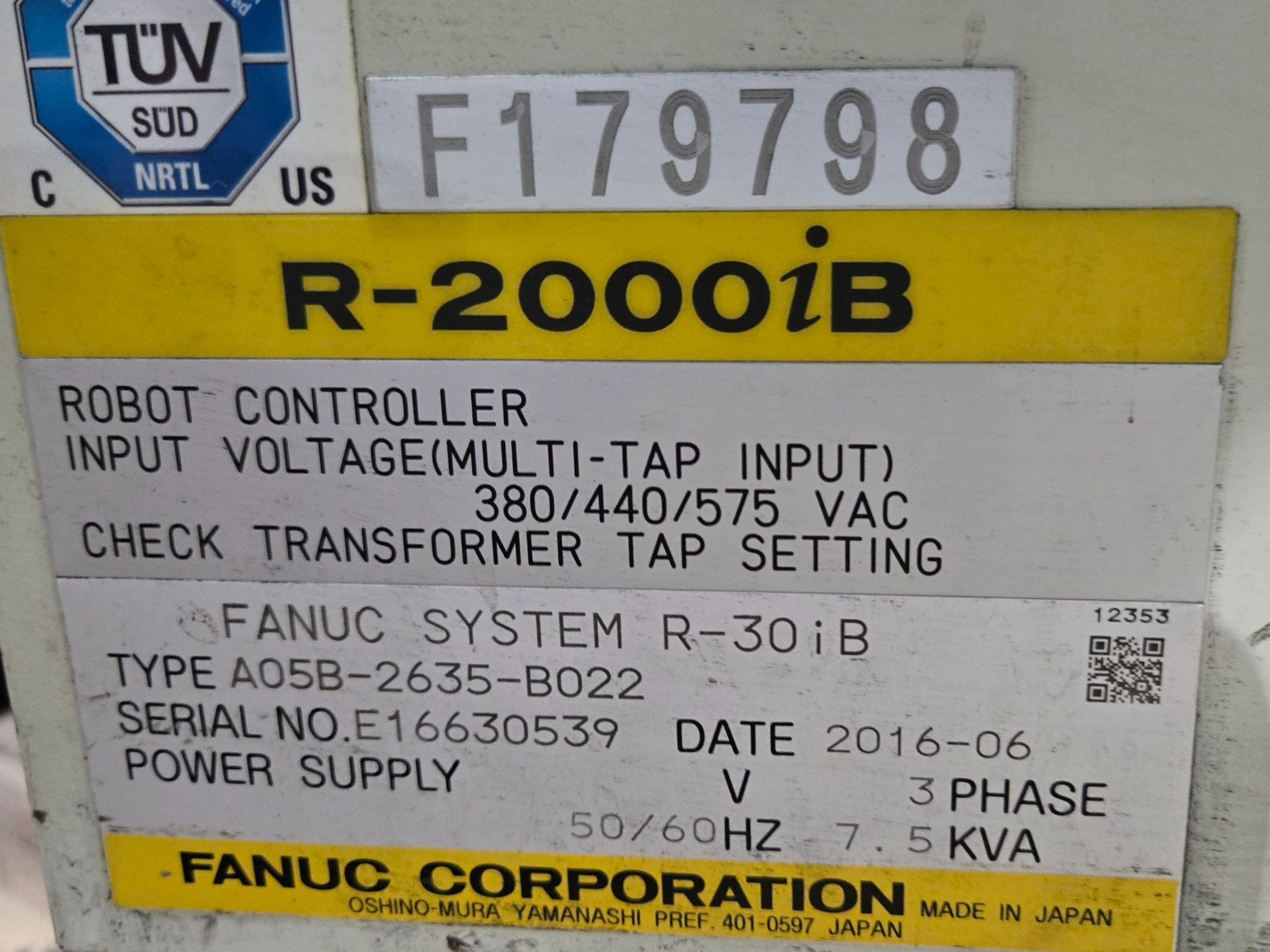 FANUC R-2000iB/210F Robot Complete with R-30iB Controller & WTC Weld Controller USED 16