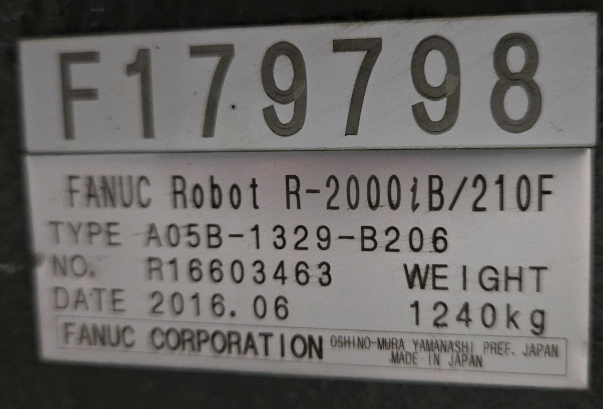 FANUC R-2000iB/210F Robot Complete with R-30iB Controller & WTC Weld Controller USED 9