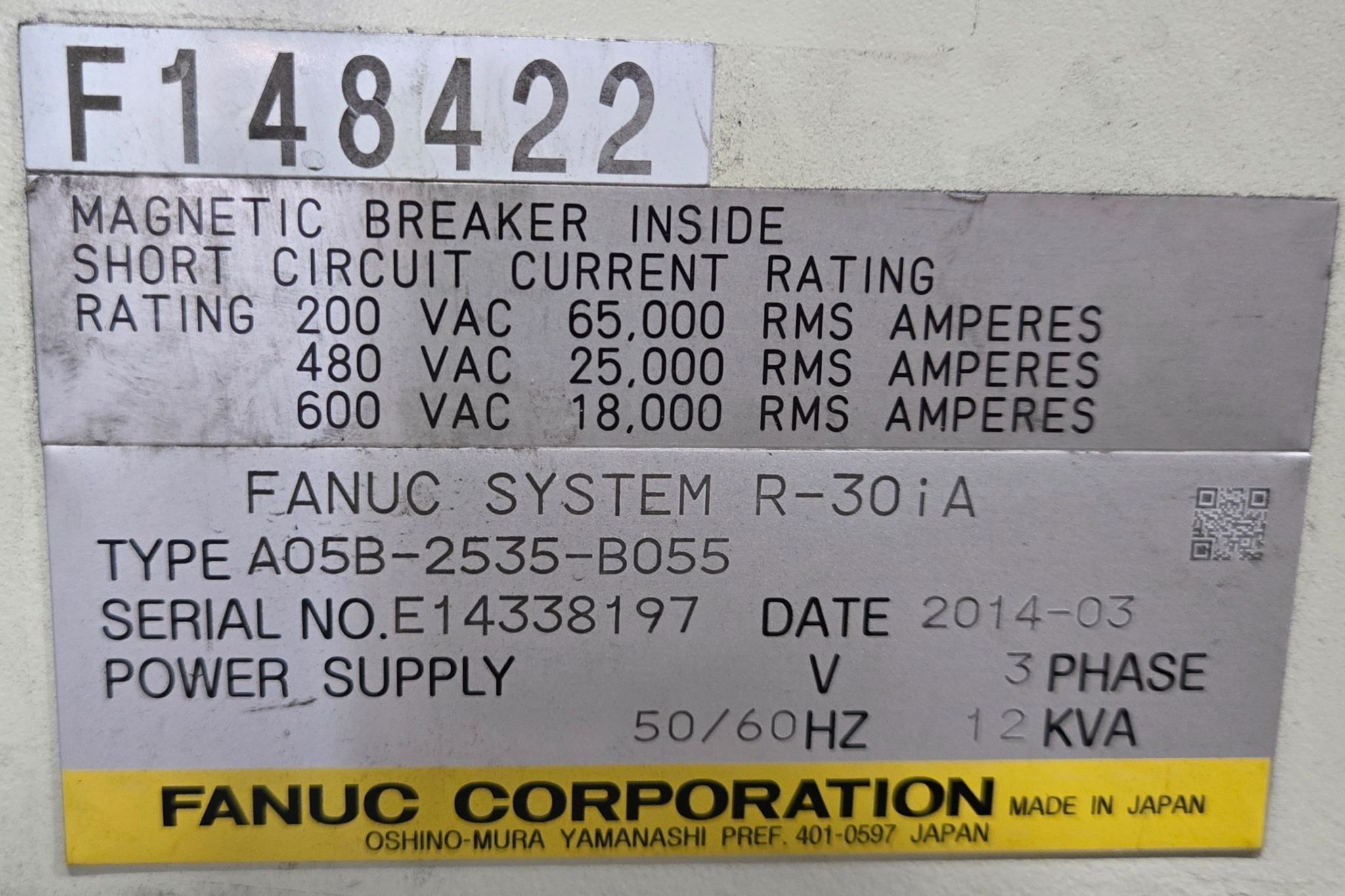 FANUC R-2000iB/210F Complete with R-30iA Controller & WTC WT6000 MFDC Inverter - USED 17