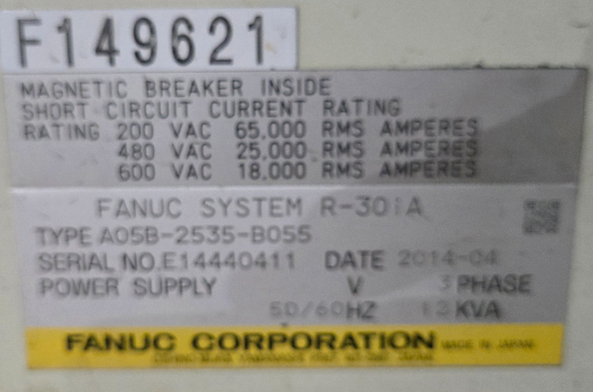 FANUC R-2000iB/210F Complete with R-30iA Controller & WTC WT6000 MFDC Inverter USED 16