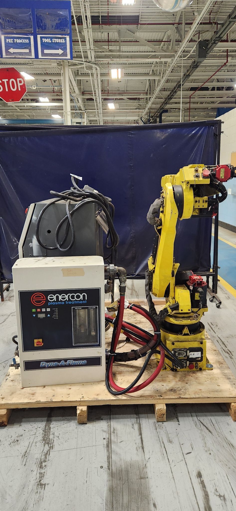 FANUC ArcMate 120iB Complete w/ R‑J3iB Controller & Enercon Plasma Package USED 0