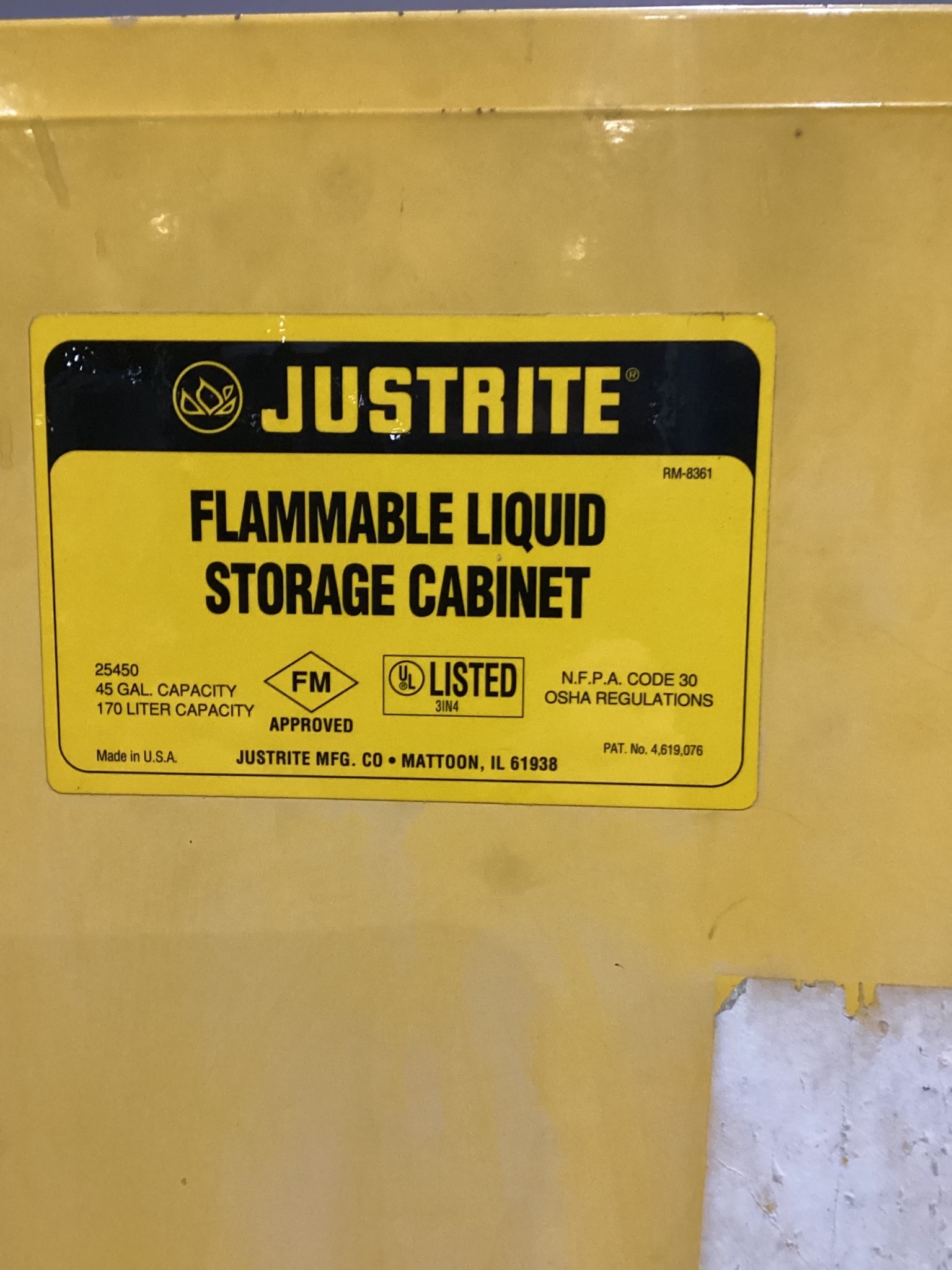 Justrite 25995 Flammable Liquid Storage Cabinet USED 2