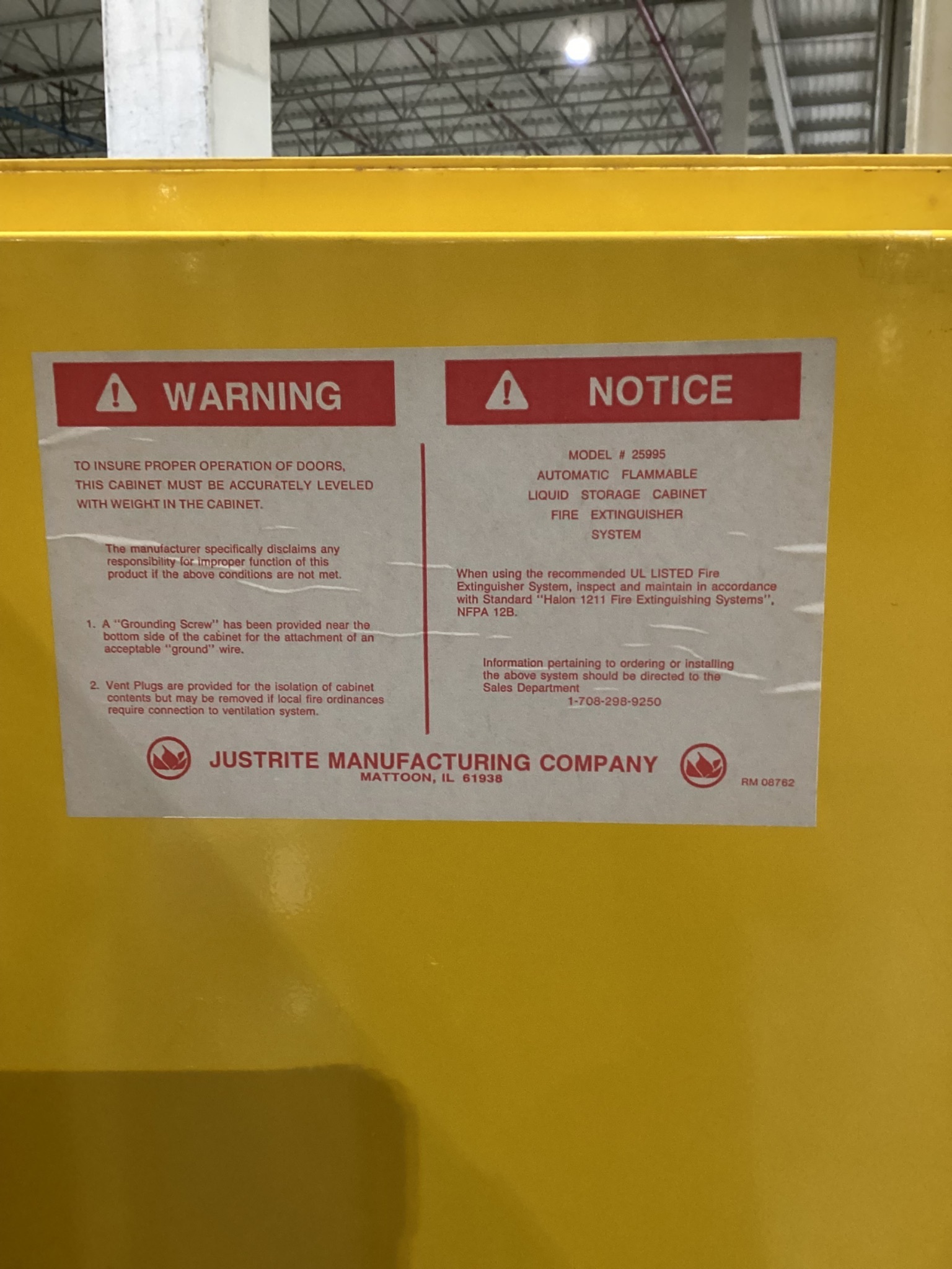 Justrite 25995 Flammable Liquid Storage Cabinet USED 1