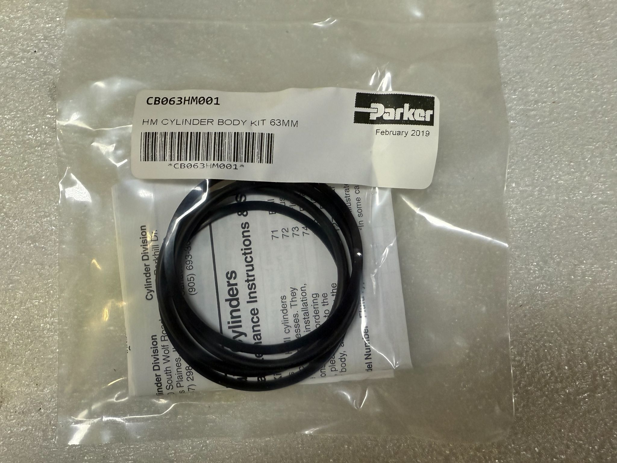 PARKER CB063HM001 HM Cylinder Body Kit 63MM NEW 2