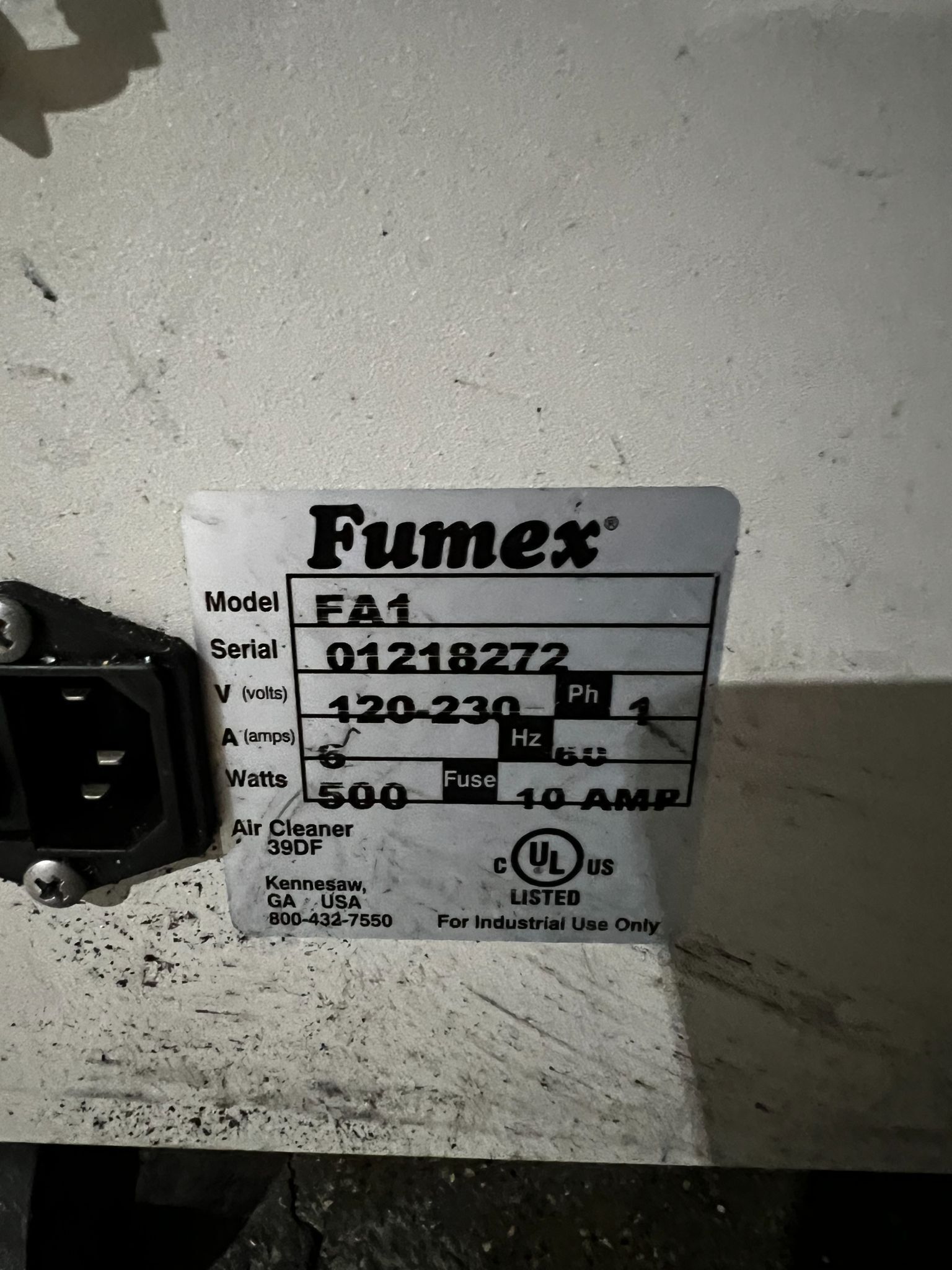 FUMEX FA1 Air Cleaner USED 5