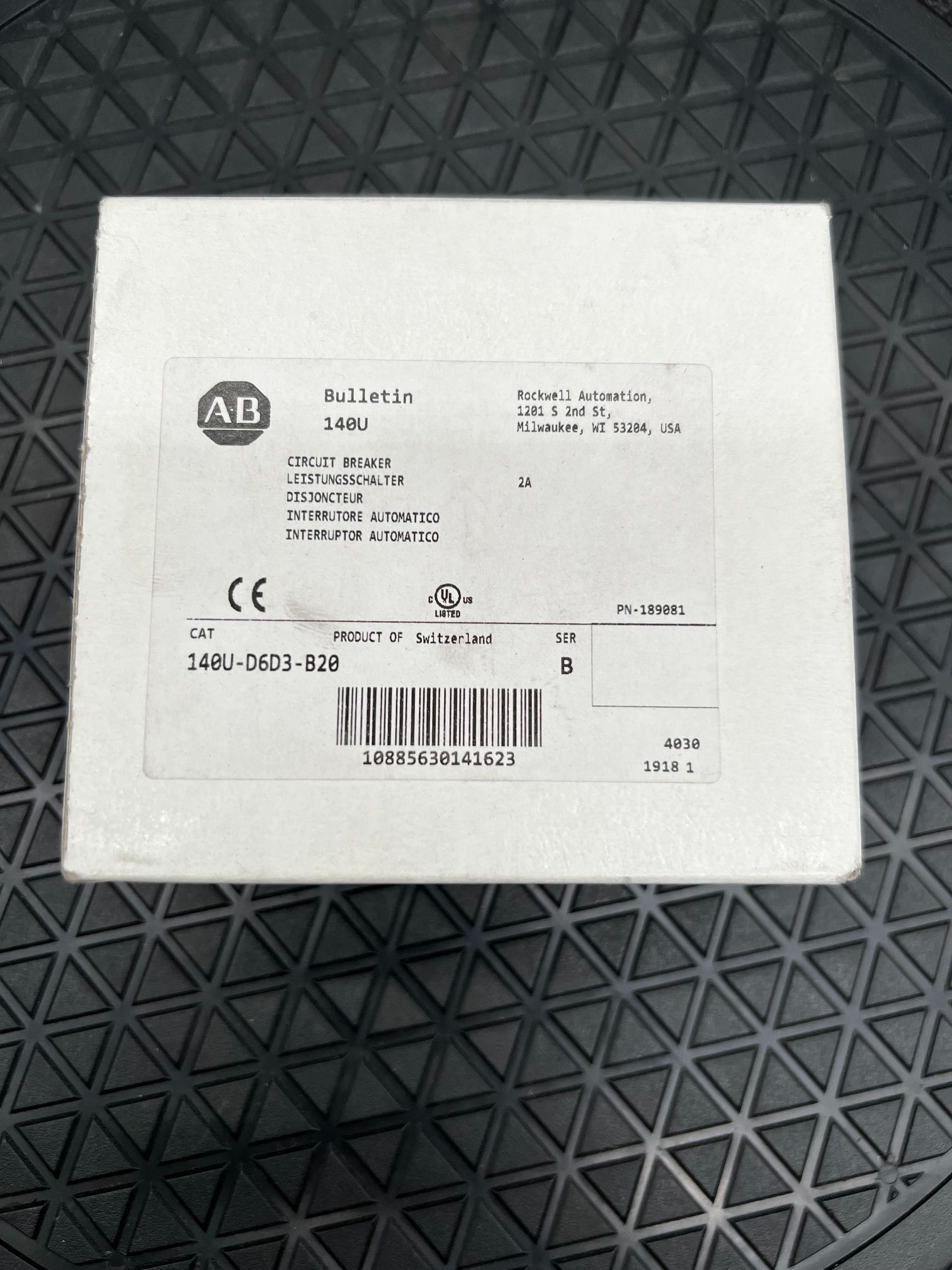ALLEN-BRADLEY 140U-D6D3-B20 Molded Case Circuit Breaker 20A 3-Pole NEW 0