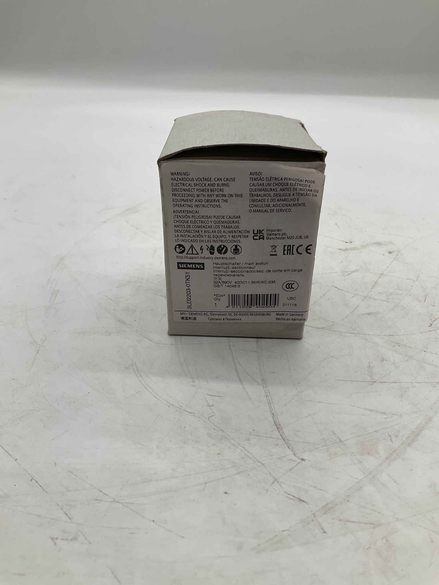 SIEMENS 3LD2203-0TK51 Main Switch 32A Door Coupling Rotary Disconnect NEW 0