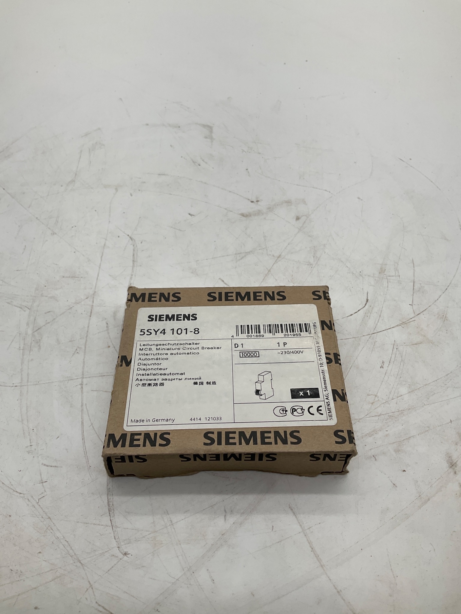 SIEMENS 5SY4 101-8 Miniature Circuit Breaker 1A 1-Pole D Curve NEW 0