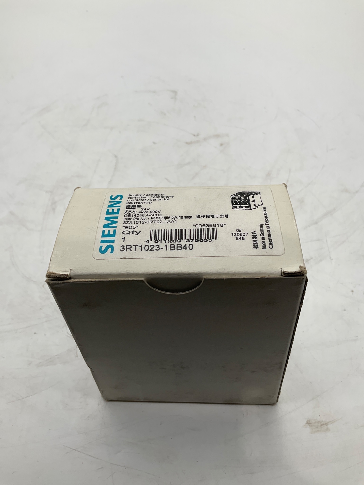 SIEMENS 3RT1023-1BB40 SIRIUS Contactor 9A 24VDC 1NO NEW 0