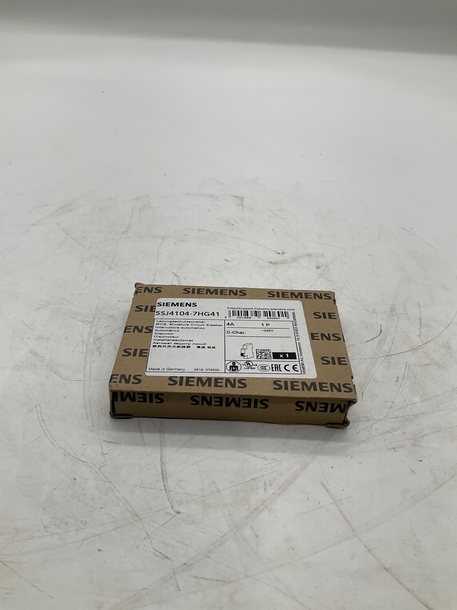 SIEMENS 5SJ4104-7HG41 Miniature Circuit Breaker 4A 1-Pole C Curve NEW 0