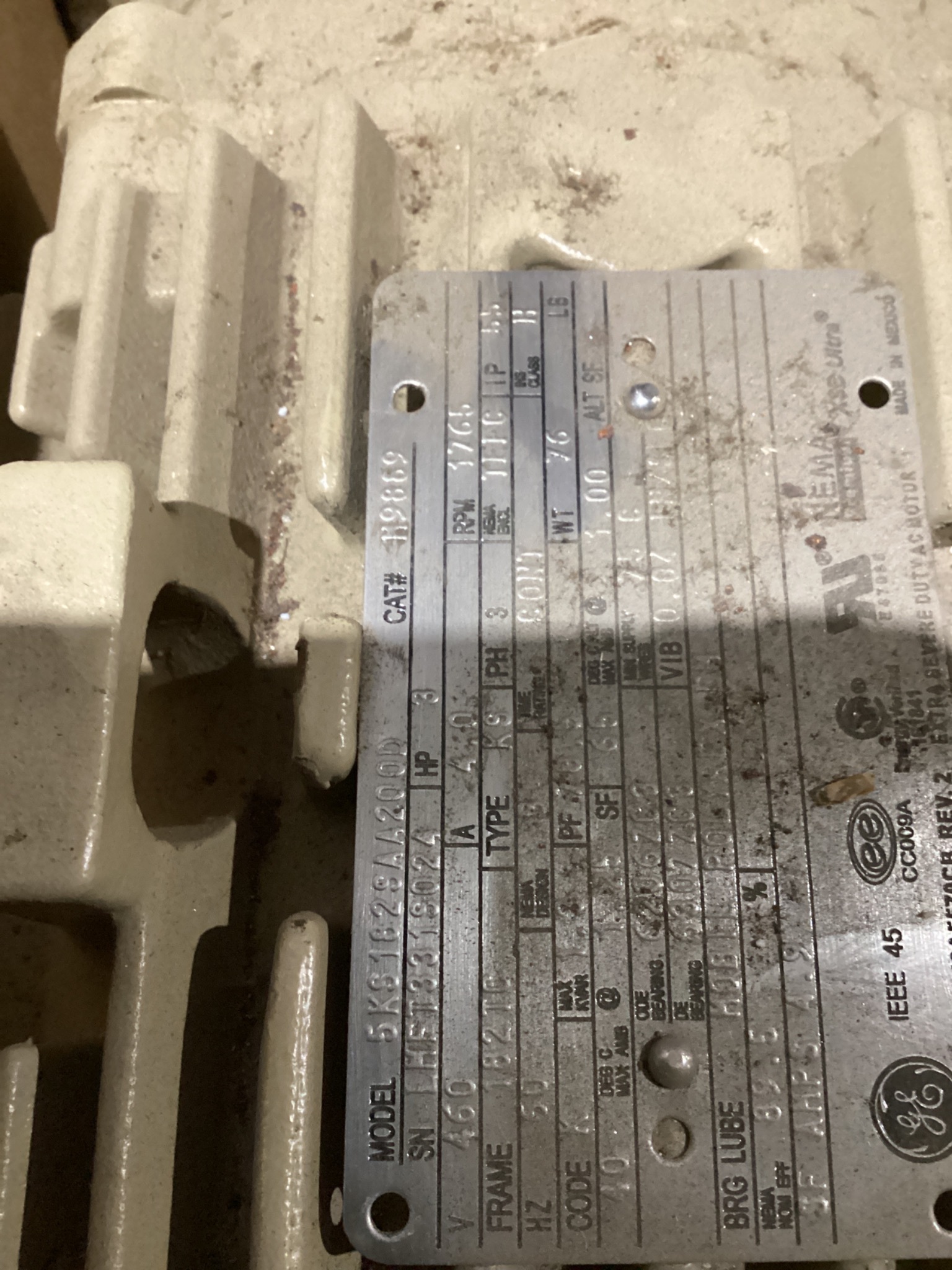 GENERAL ELECTRIC 5KS182SAA200D AC Motor 3HP 1760RPM 460V 3PH NEW 3