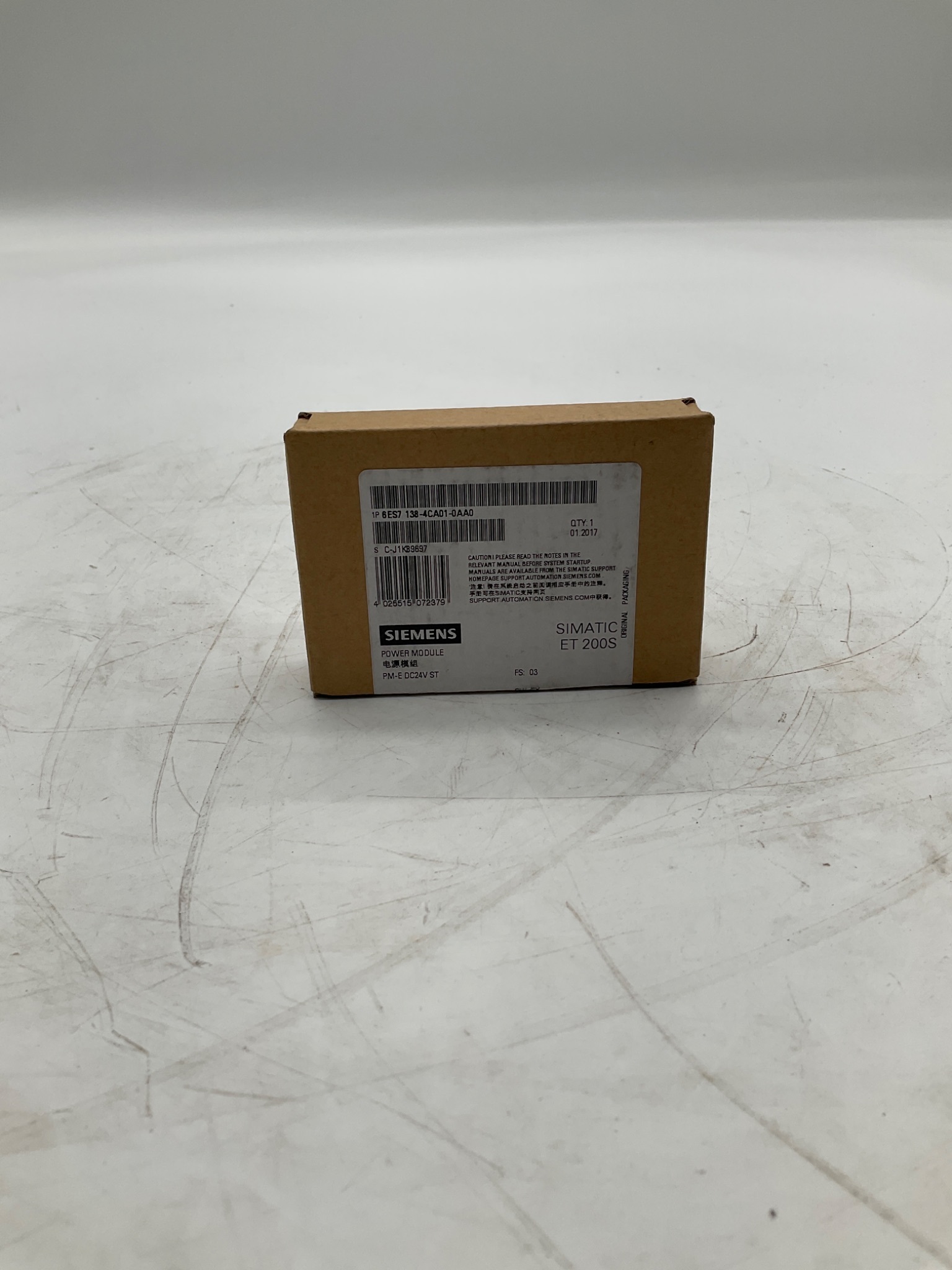 SIEMENS 6ES7 138-4CA01-0AA0 SIMATIC ET 200S Power Module PM-E DC24V ST NEW 0