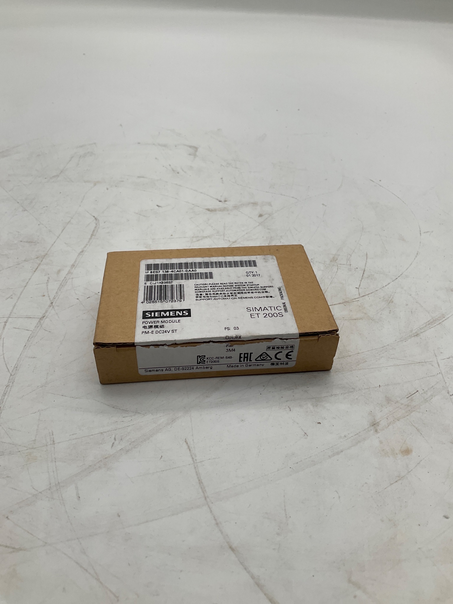 SIEMENS 6ES7 138-4CA01-0AA0 SIMATIC ET 200S Power Module PM-E DC24V ST NEW 1