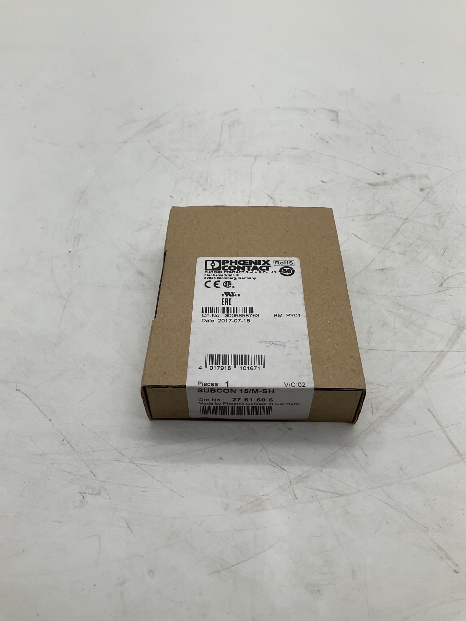 PHOENIX CONTACT SUBCON 15/M-SH D-SUB Connector 15 Position Male NEW 0