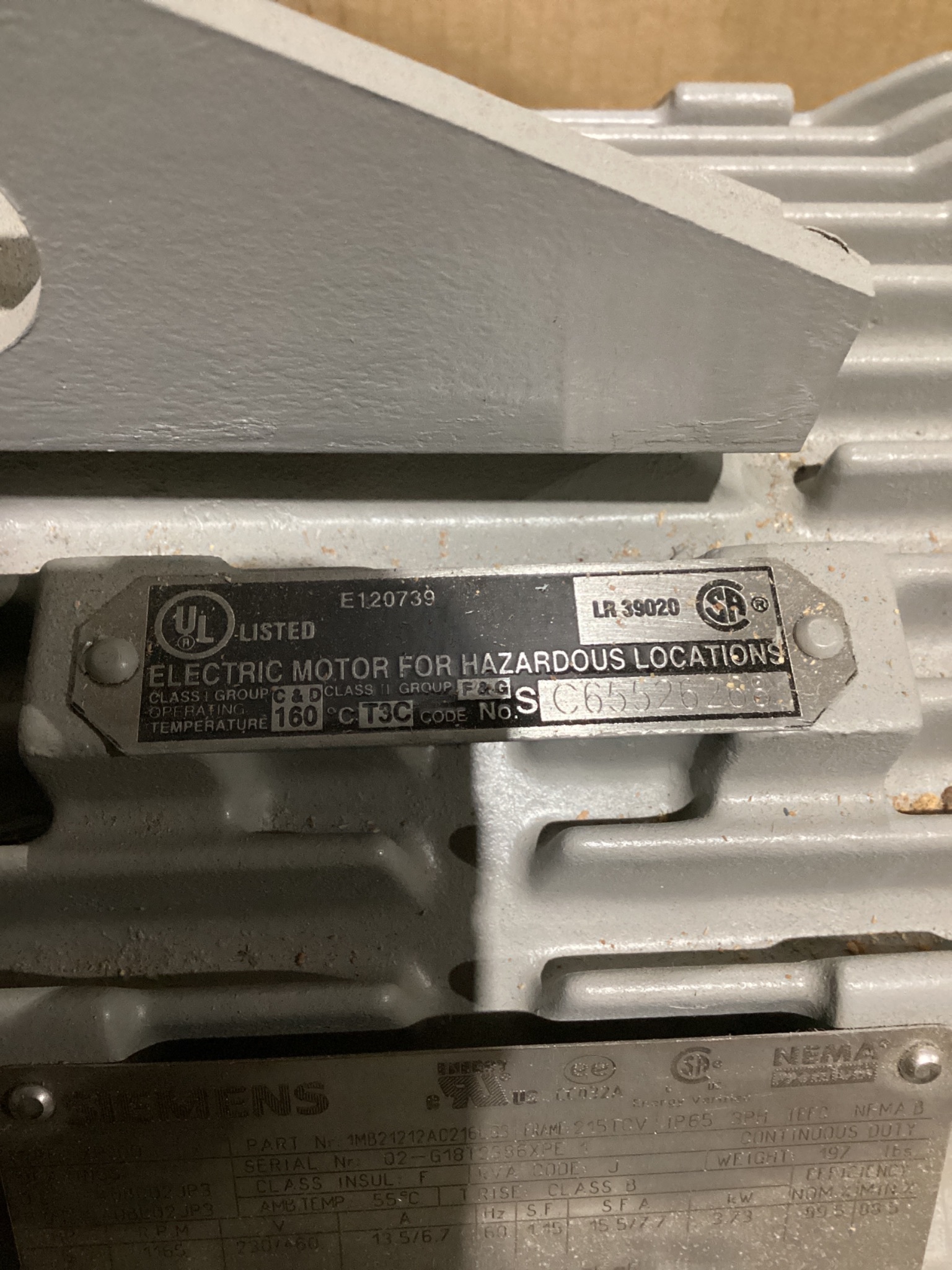 SIEMENS 1MB21212AC216LG3 XP100 AC Motor 5HP 1165RPM 230/460V 3PH NEW 3