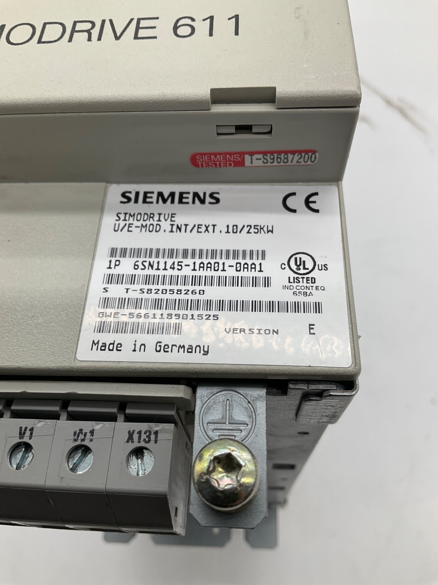 SIEMENS 6SN1145-1AA01-0AA1 SIMODRIVE 611 Infeed/Regenerative Power Module USED 5