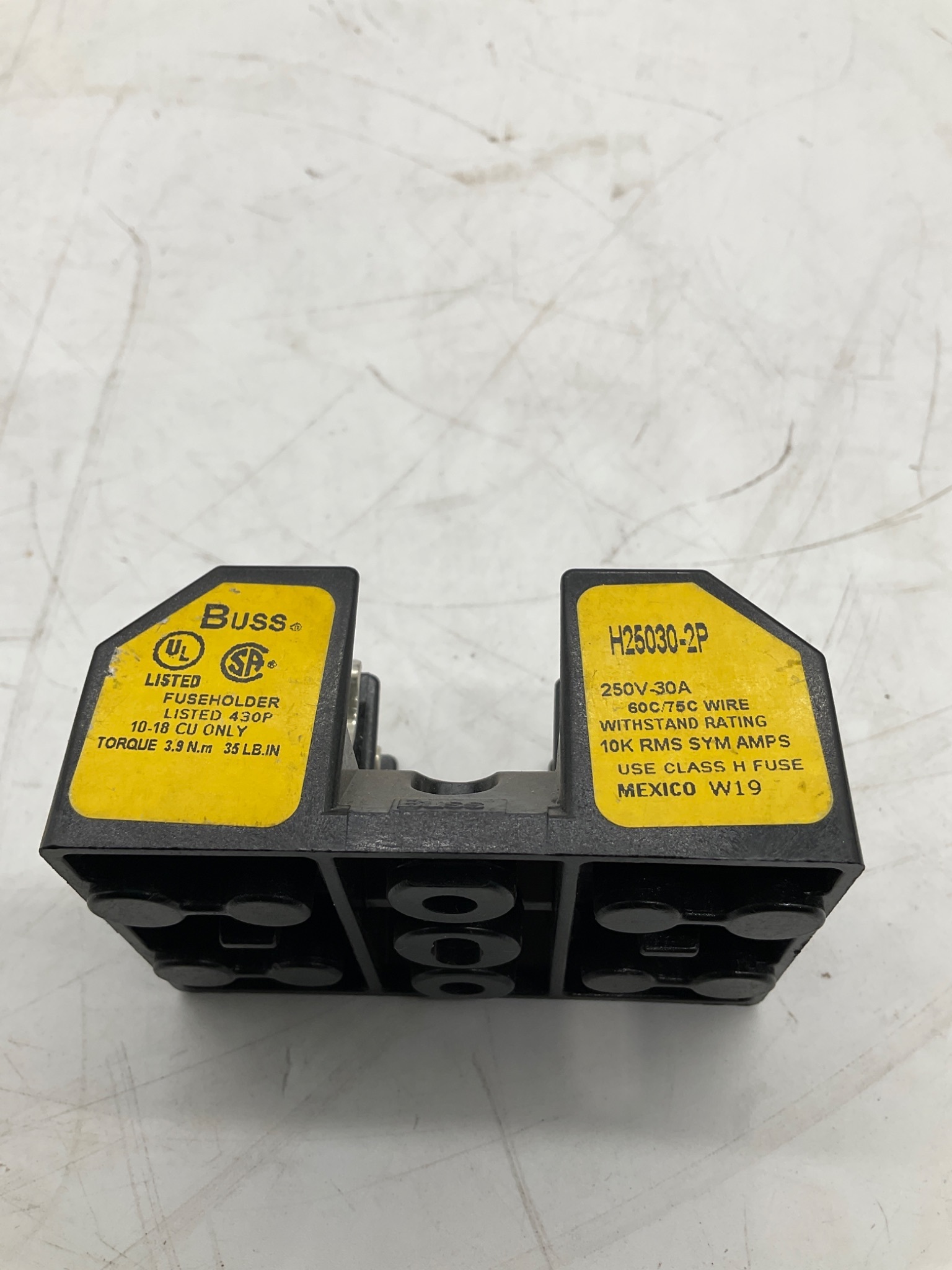 BUSSMANN H25030-2P Class H Fuse Holder 30A 250V 2-Pole NEW 2