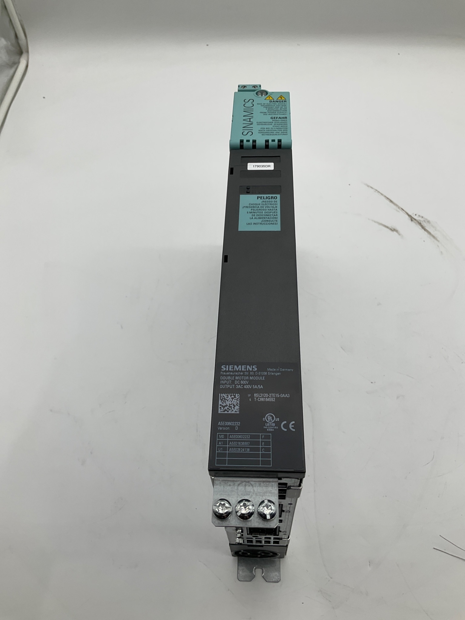 SIEMENS 6SL3120-2TE15-0AA3 SINAMICS Double Motor Module USED 0