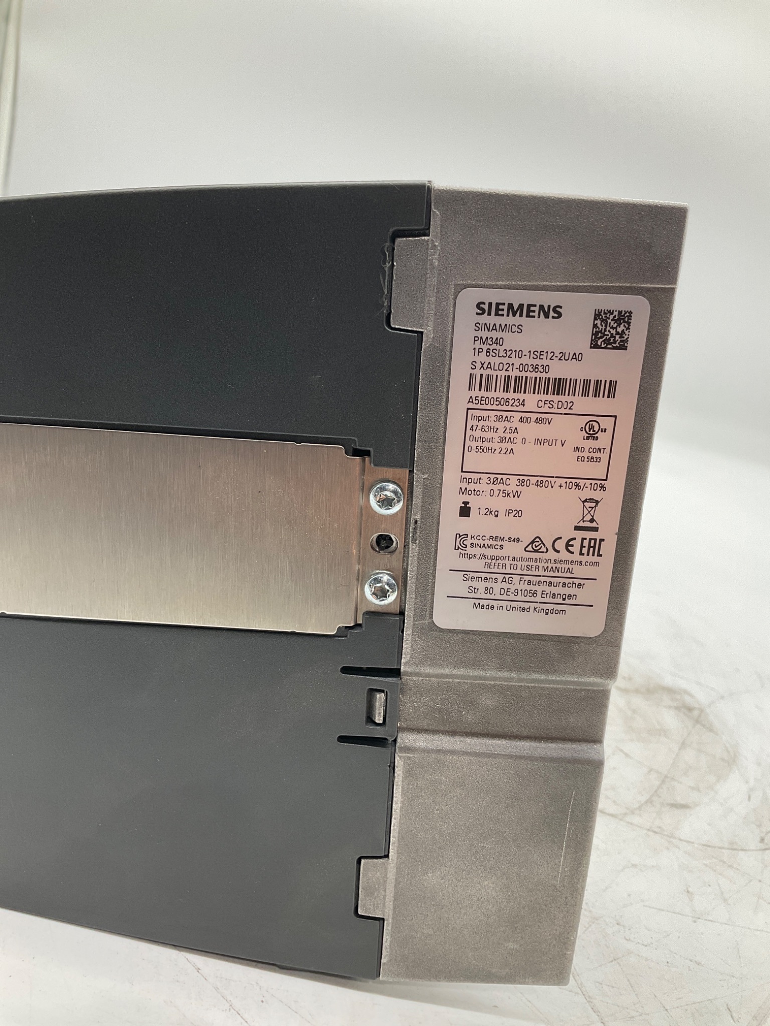SIEMENS 6SL3210-1SE12-2UA0 Converter Power Module USED 4