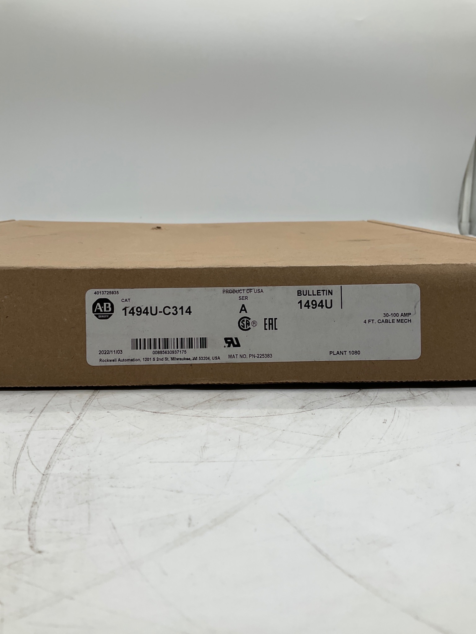 ALLEN BRADLEY 1494U-C314 4ft Cable Mechanism for Disconnect 30-100A NEW 1