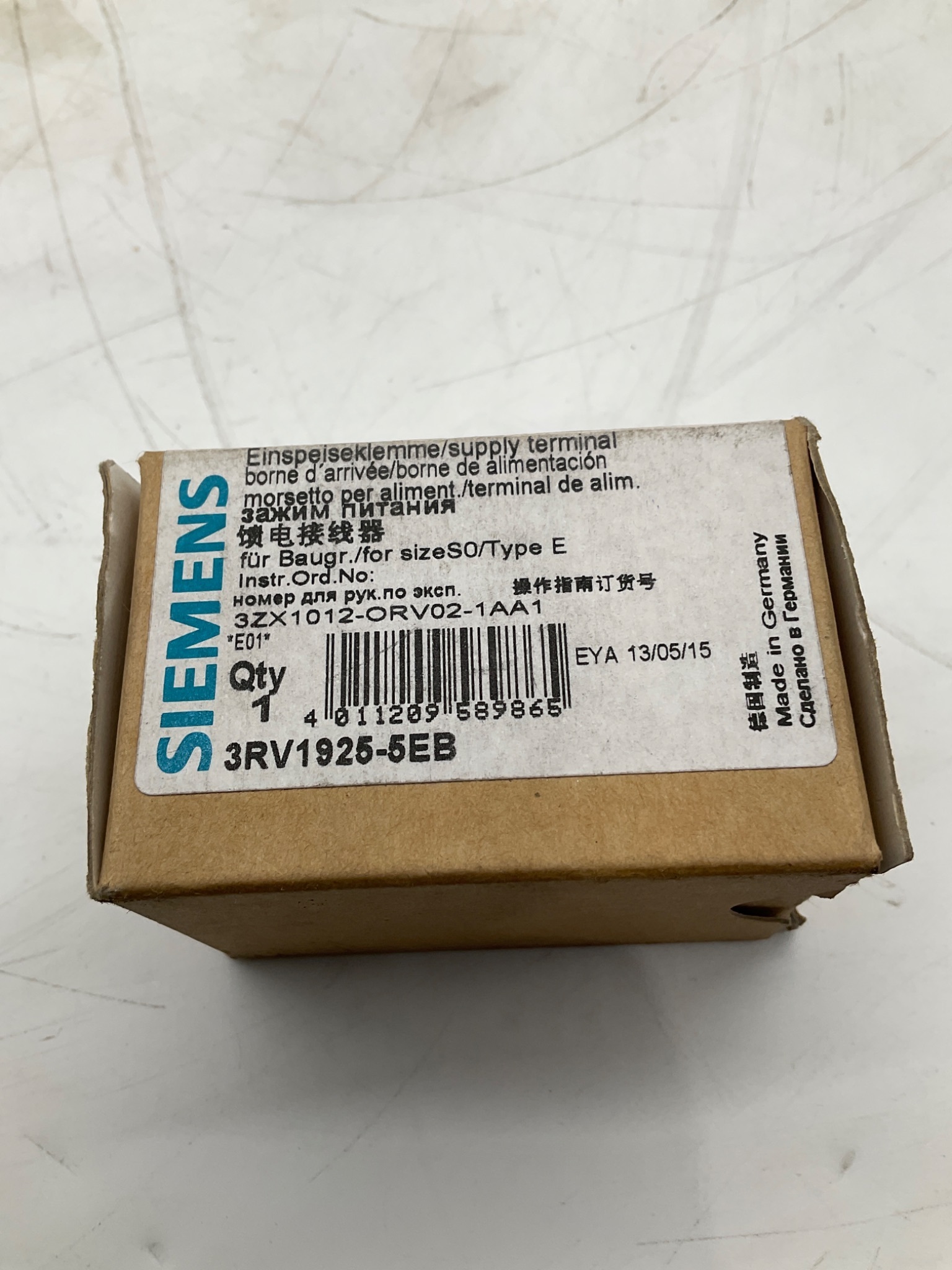 SIEMENS 3RV1925-5EB Supply Terminal NEW 0