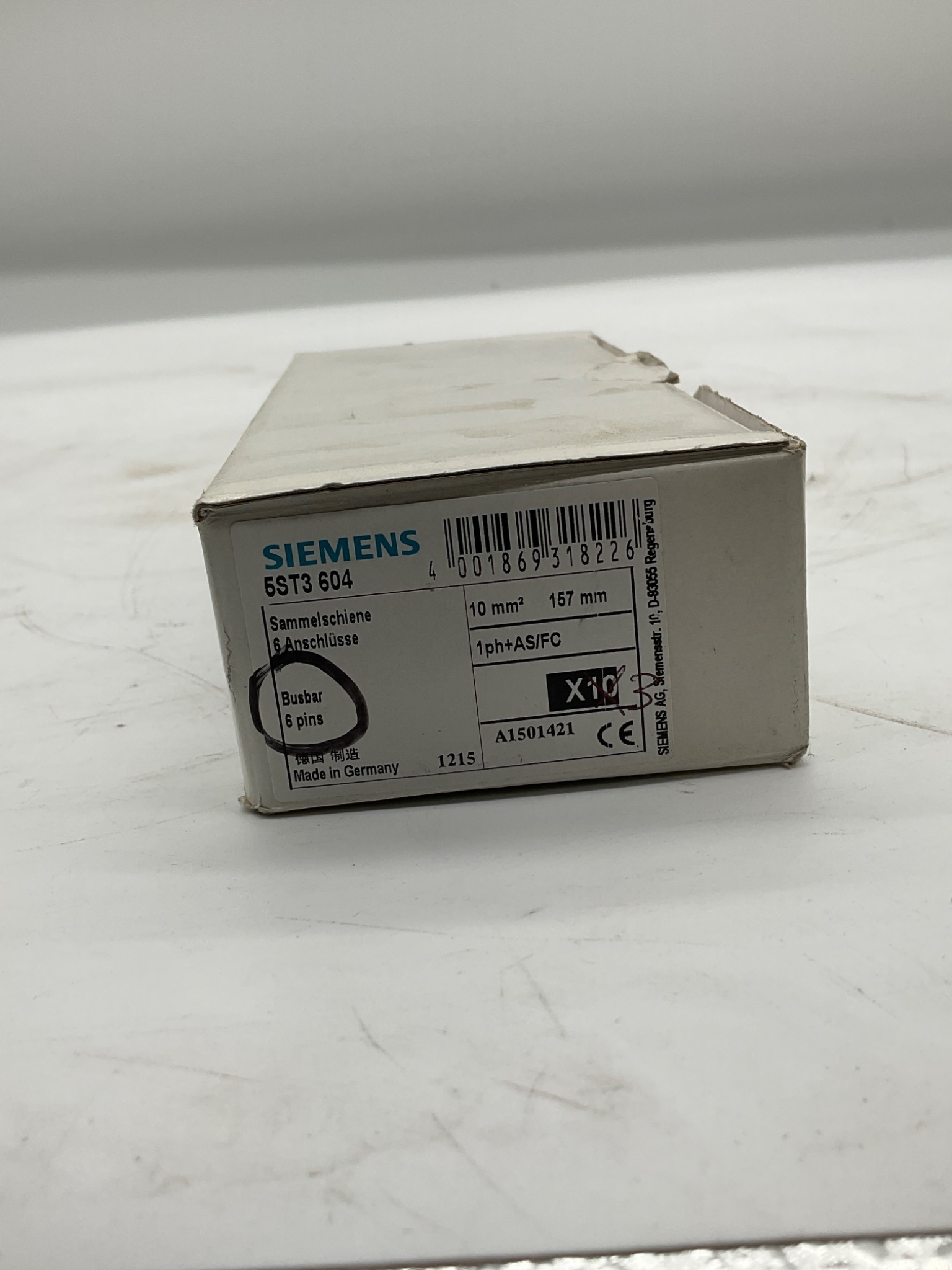 SIEMENS 5ST3-604 6-Pin Busbar NEW (LOT OF 3) 0