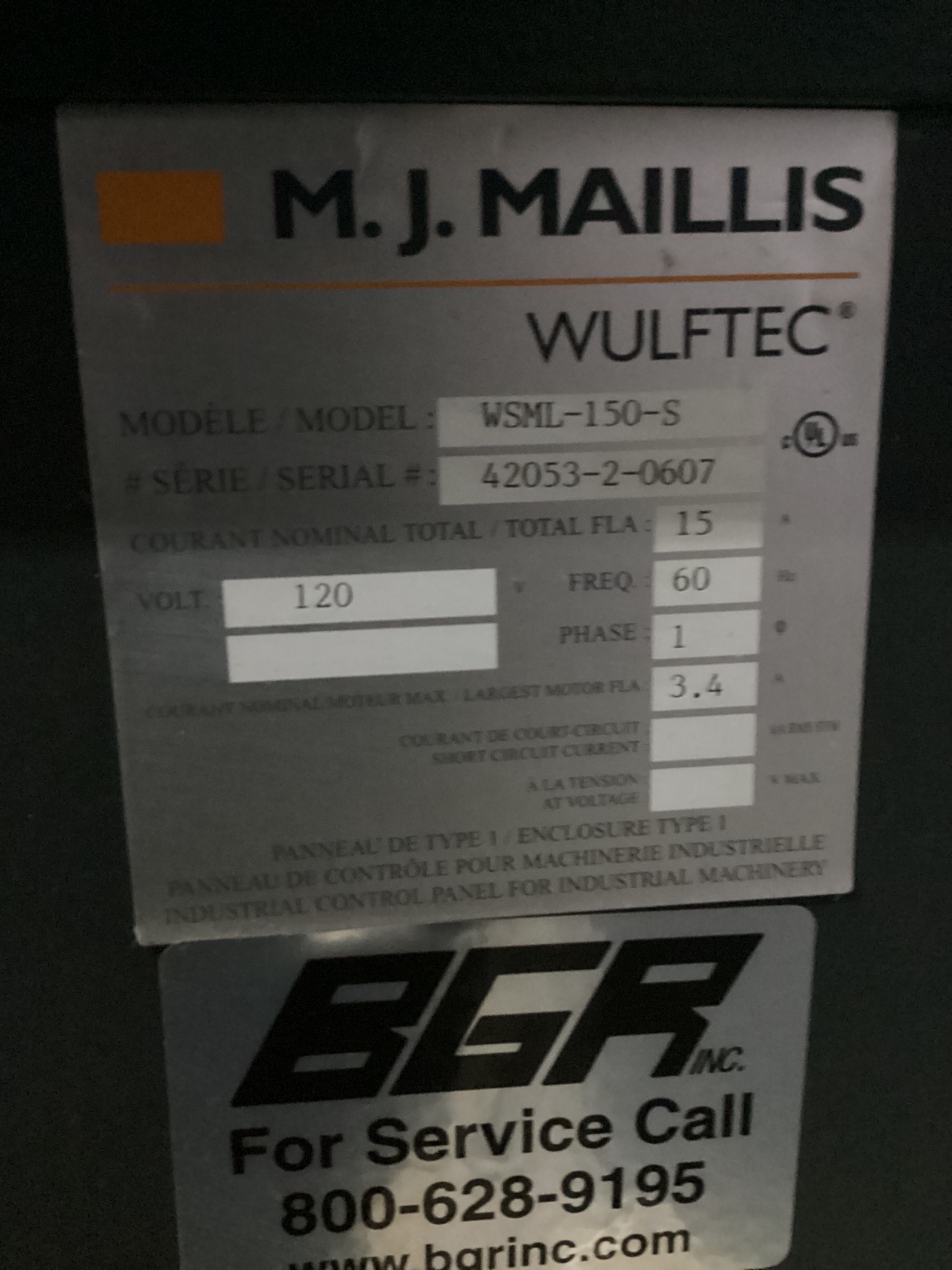 M.J. MAILLIS WULFTEC WSML-150-S Semi-Automatic Stretch Wrapper USED 4