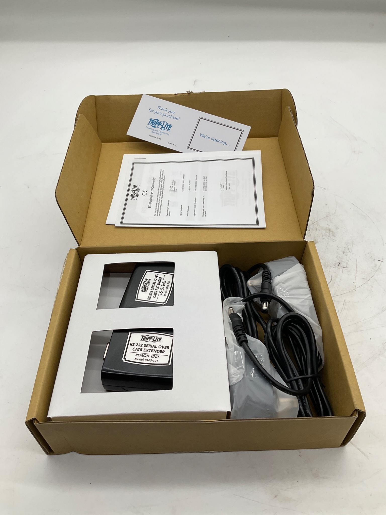 TRIPP-LITE B165-101 RS-232 Serial Over Cat5 Extender Kit NEW 1