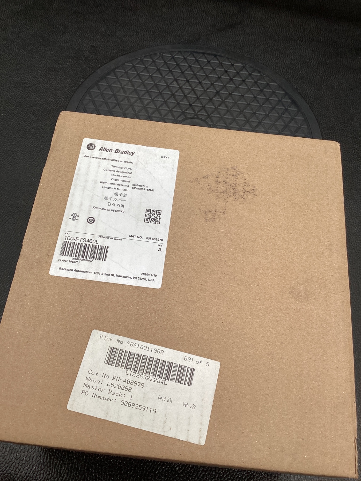 ALLEN-BRADLEY 100-ETS460L Terminal Cover for 100-E400/460 & 300-GG NEW 2