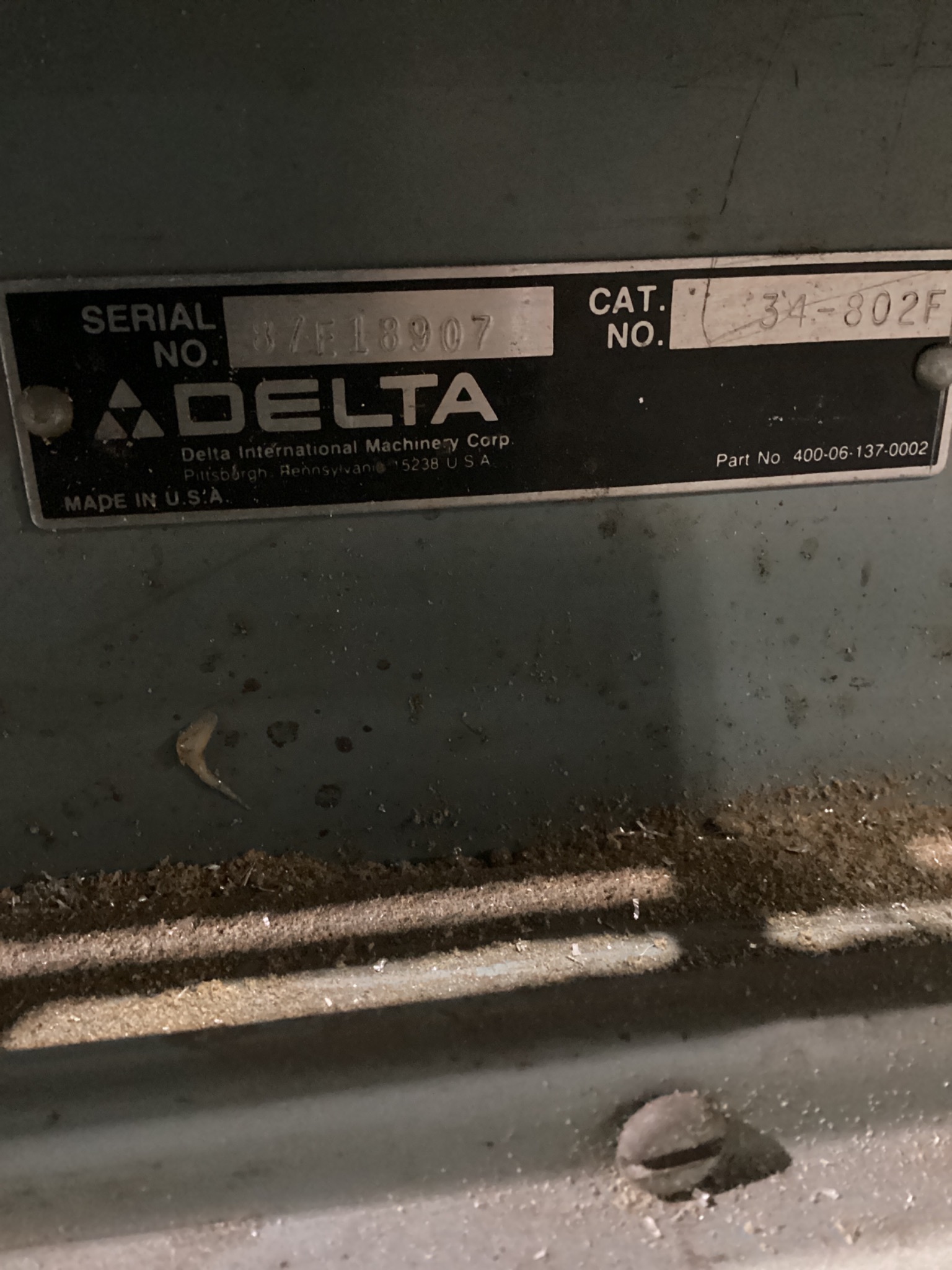 DELTA 34-802F Table Saw USED 4