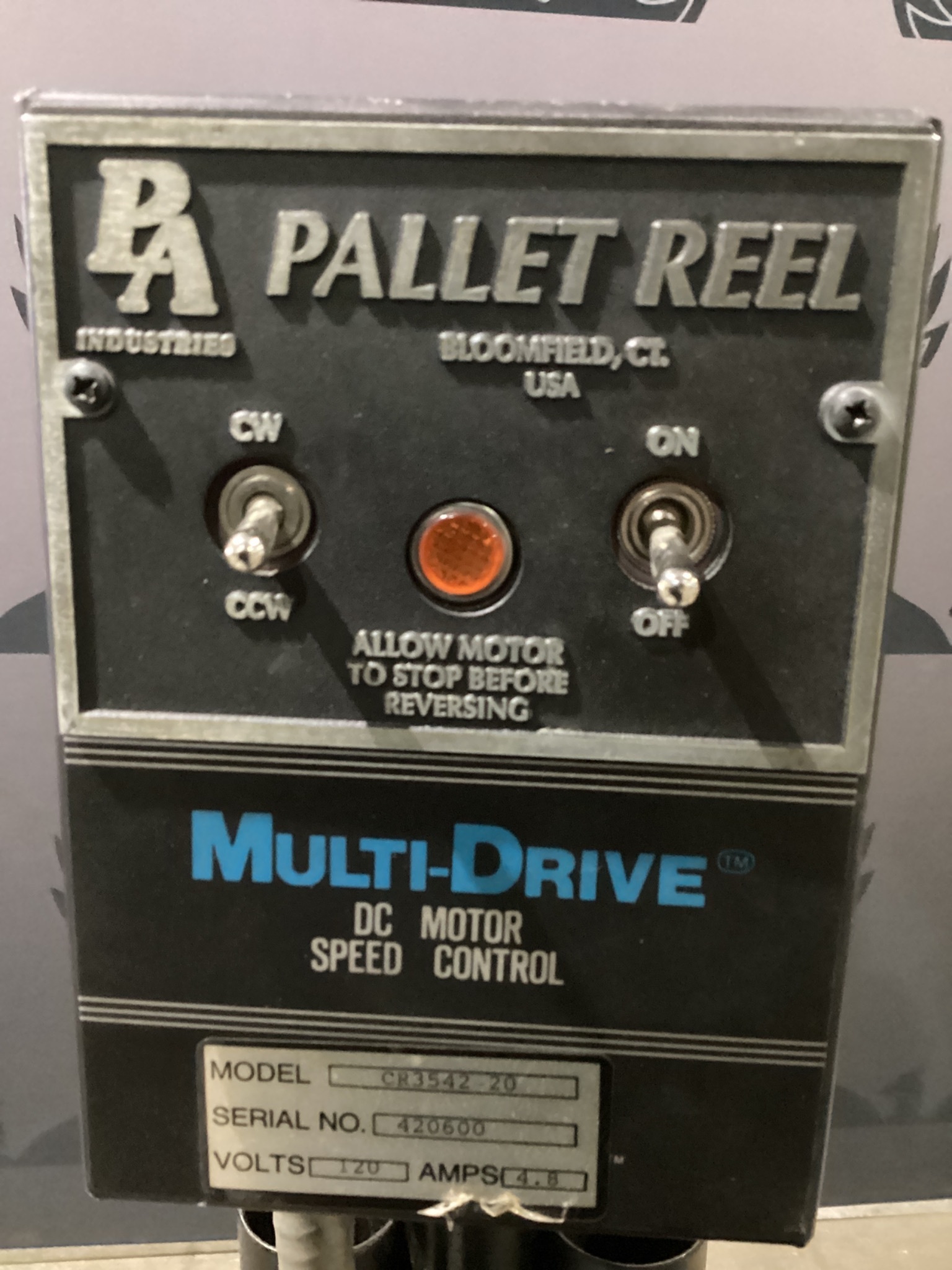 P/A INDUSTRIES INC CR3542-20 Pallet Reel Turntable USED 1