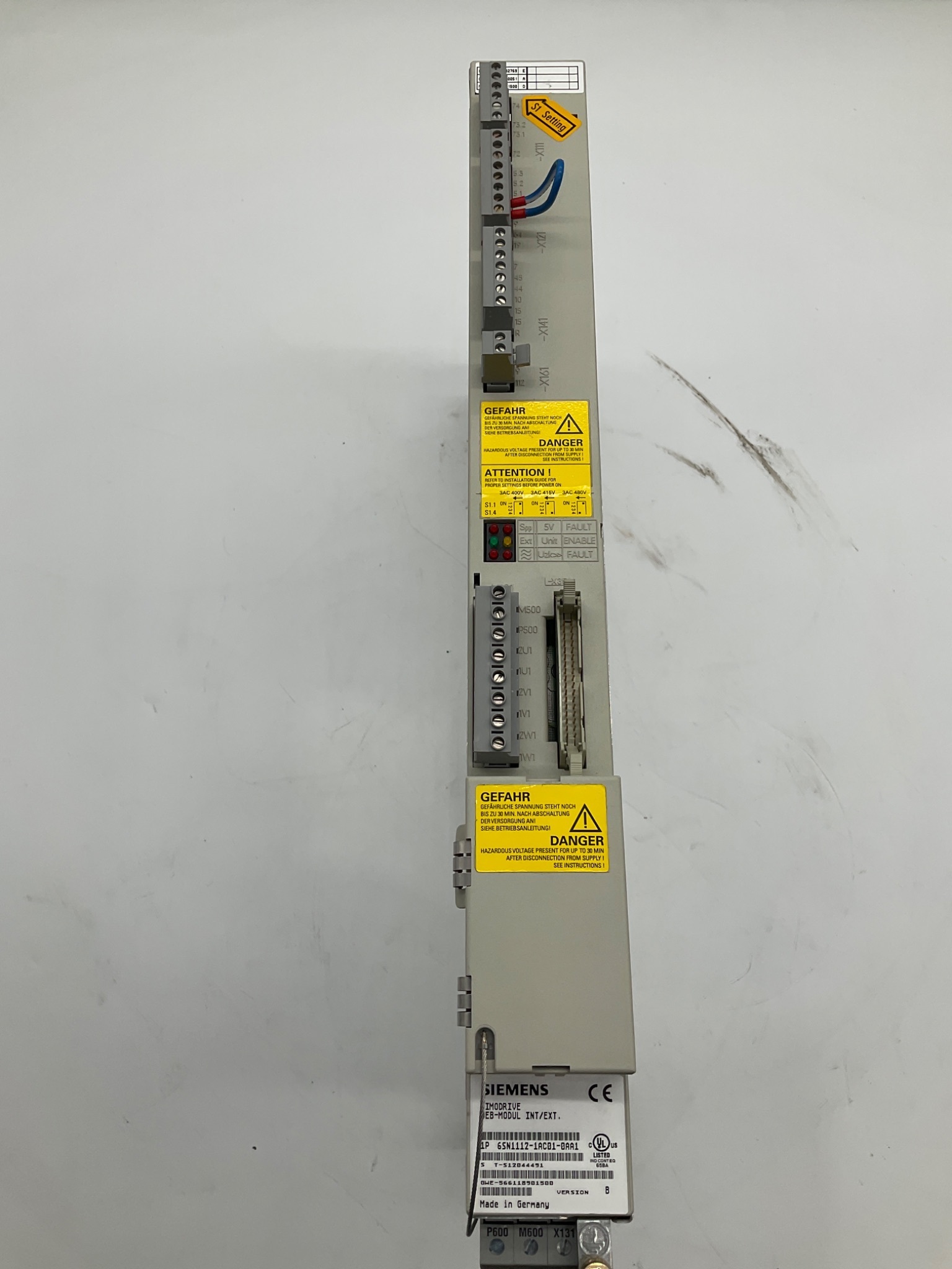 SIEMENS 6SN1112-1AC01-0AA1 SIMODRIVE UEB Module INT/EXT USED 6