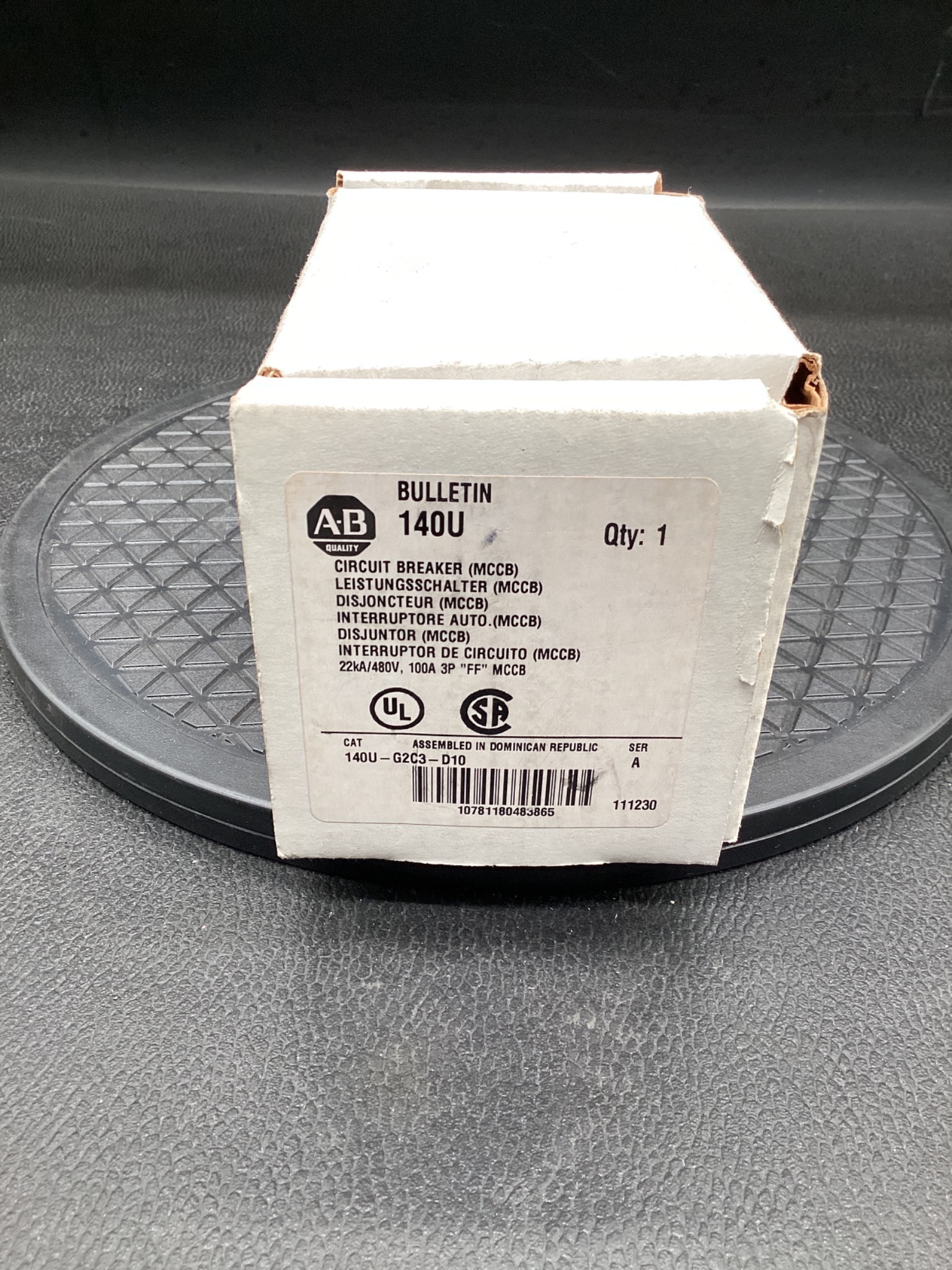 ALLEN-BRADLEY 140U-G2C3-D10 Molded Case Circuit Breaker 100A 3-Pole NEW 1