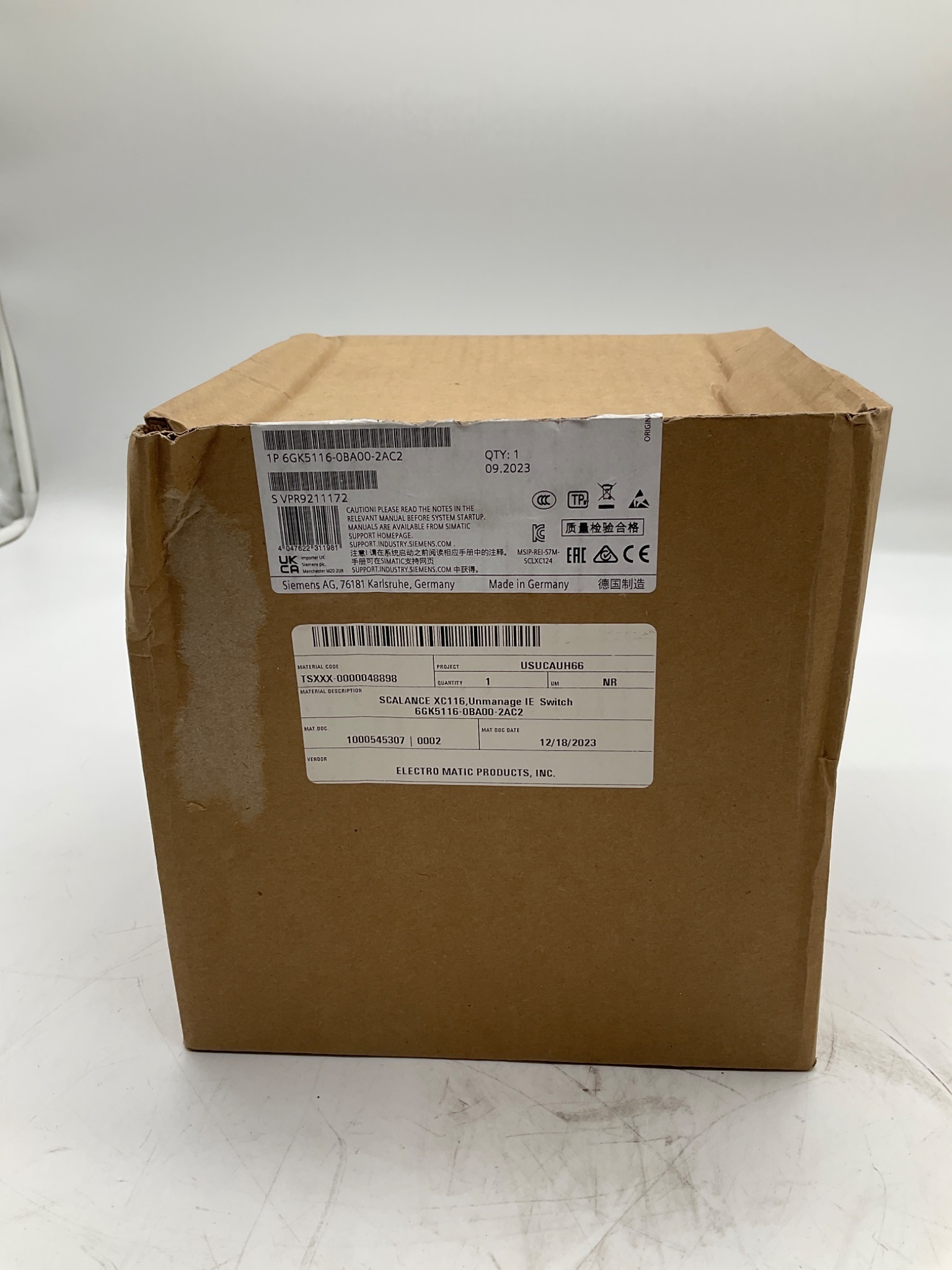 SIEMENS 6GK5116-0BA00-2AC2 SCALANCE XC116 Unmanaged Ethernet Switch NEW 1