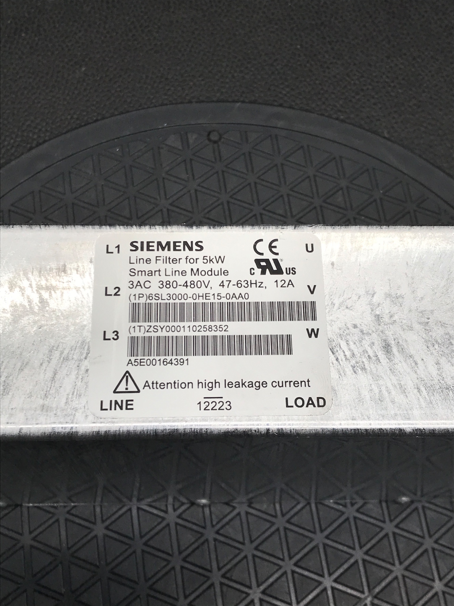 SIEMENS 6SL3000-0HE15-0AA0 SINAMICS Line Filter 5kW USED 4