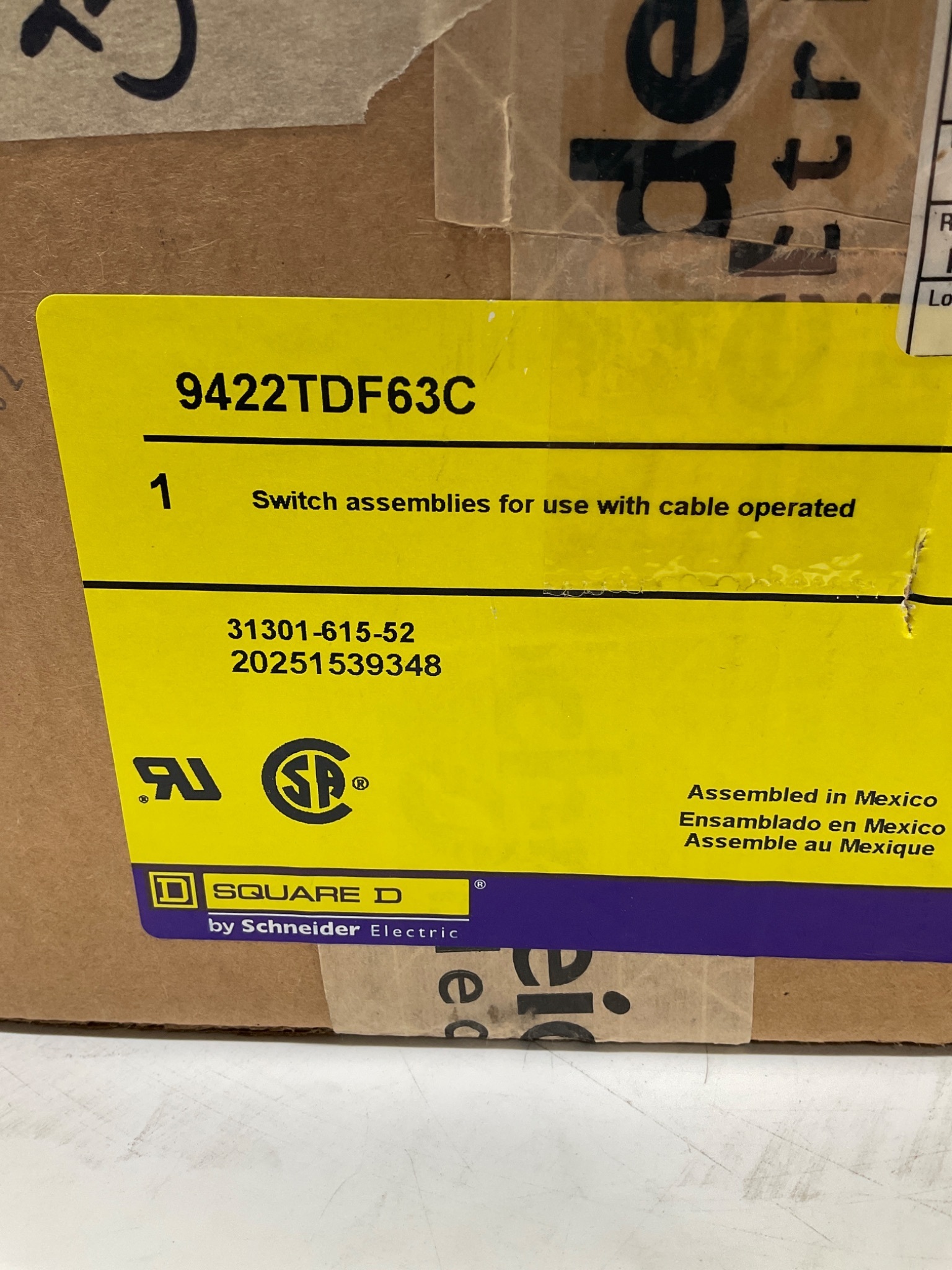 SQUARE D 9422TDF63C Type T Flange Mounted Disconnect Switch NEW 1