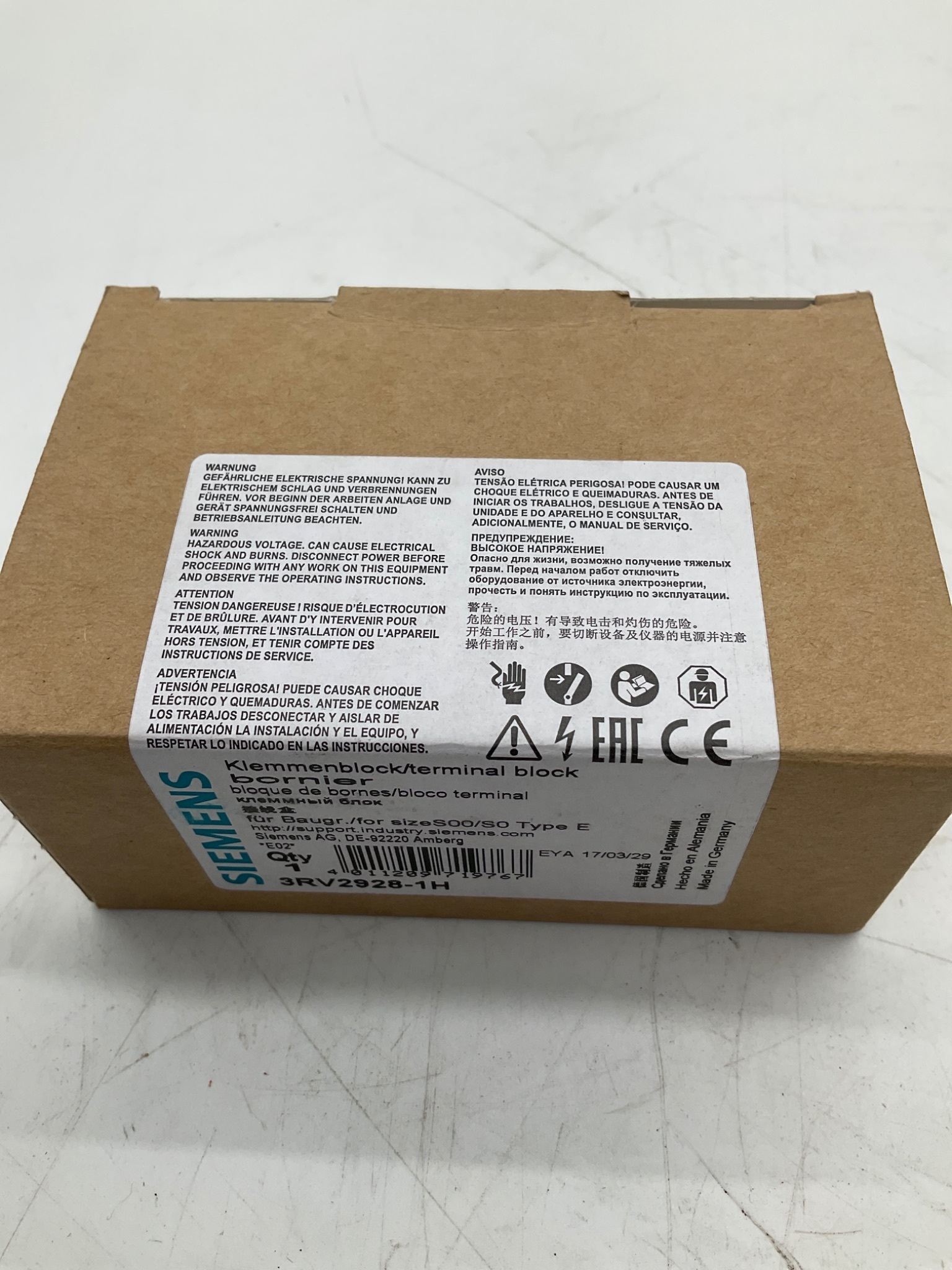 SIEMENS 3RV2928-1H Terminal Block NEW 2
